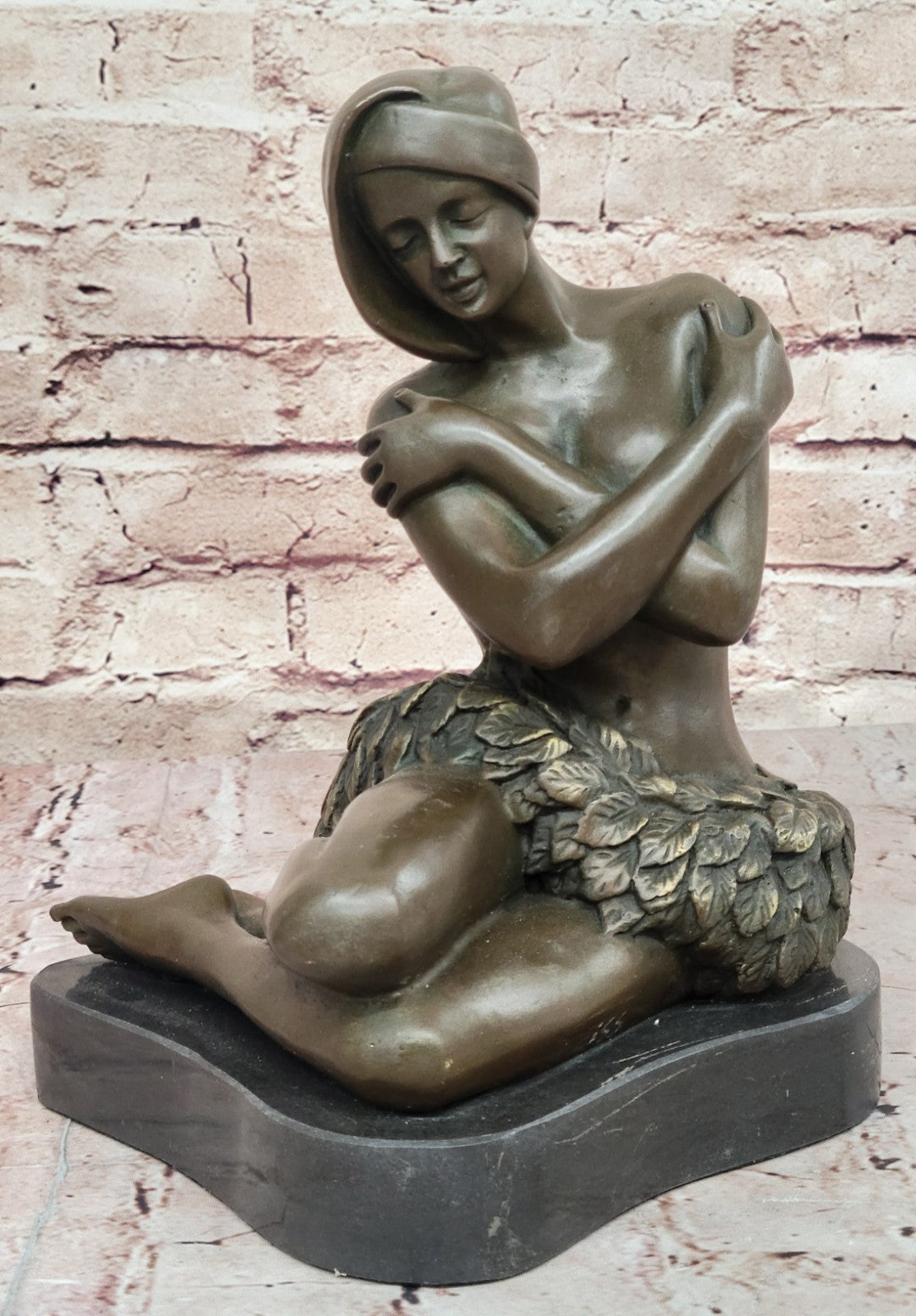 Handcrafted bronze sculpture SALE Stone On Female Hawaiian Nude Preiss Cast Hot
