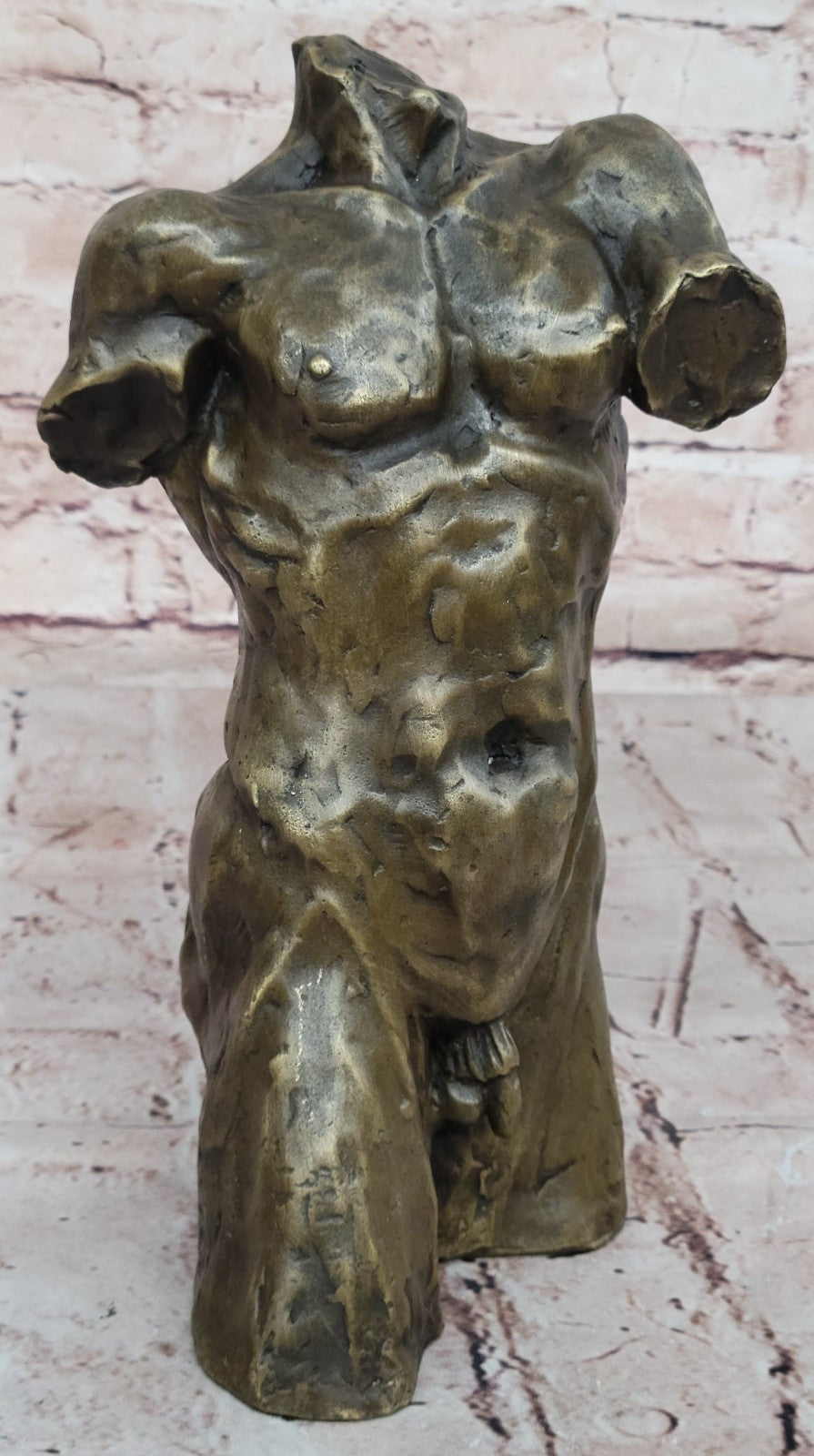 Original Abstract Bronze Torso Nude Sculpture. Mid Century Modern. male Artwork