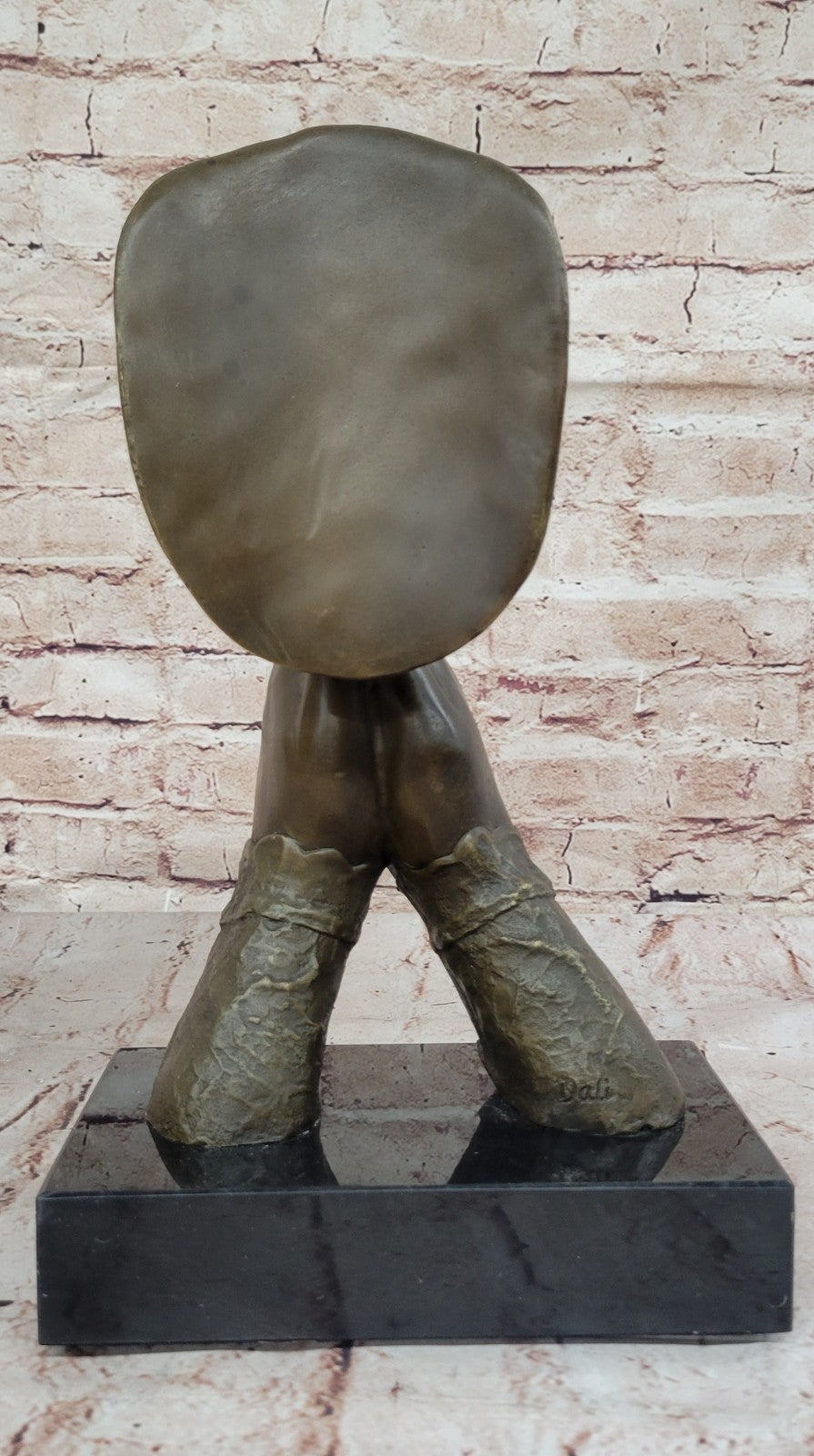 Praying In The Hand Of God Bronze Statue Figurine on Marble pedestal Sculpture