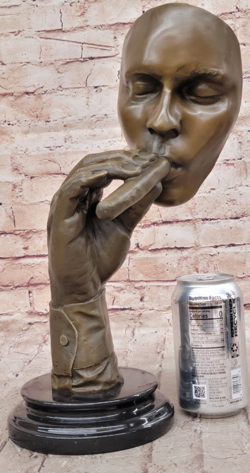 Bronze Sculpture Havana Man Smoking Cigar Hot Cast Figurine Figure Bar Decor Art