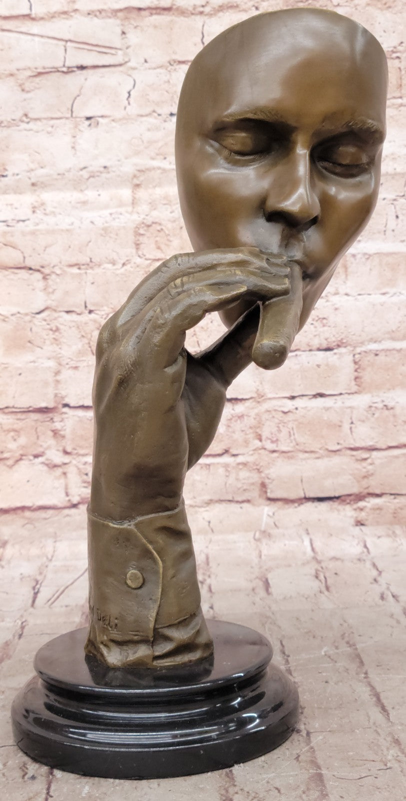 Bronze Sculpture Havana Man Smoking Cigar Hot Cast Figurine Figure Bar Decor Art