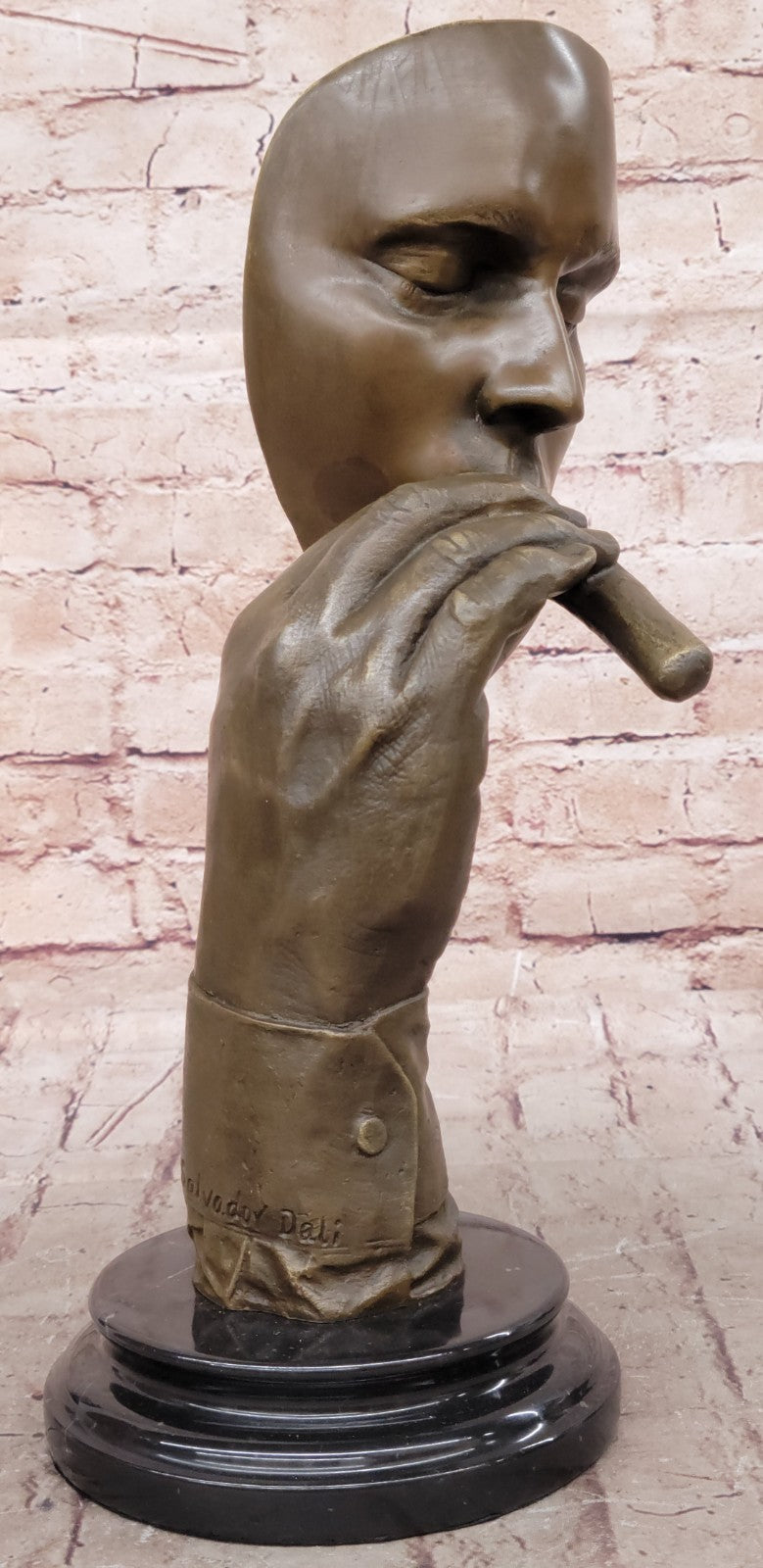 Bronze Sculpture Havana Man Smoking Cigar Hot Cast Figurine Figure Bar Decor Art