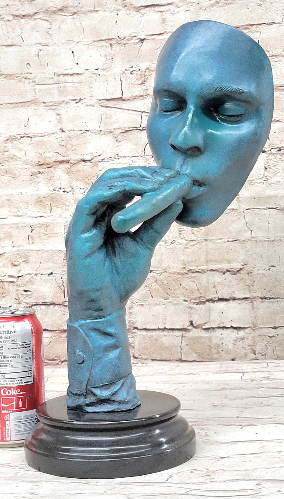 Arts & Crafts DALI Bronze, Smoking Cigar Male Match Detailed Collectible Statue