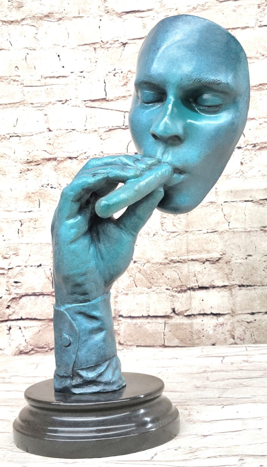 Arts & Crafts DALI Bronze, Smoking Cigar Male Match Detailed Collectible Statue