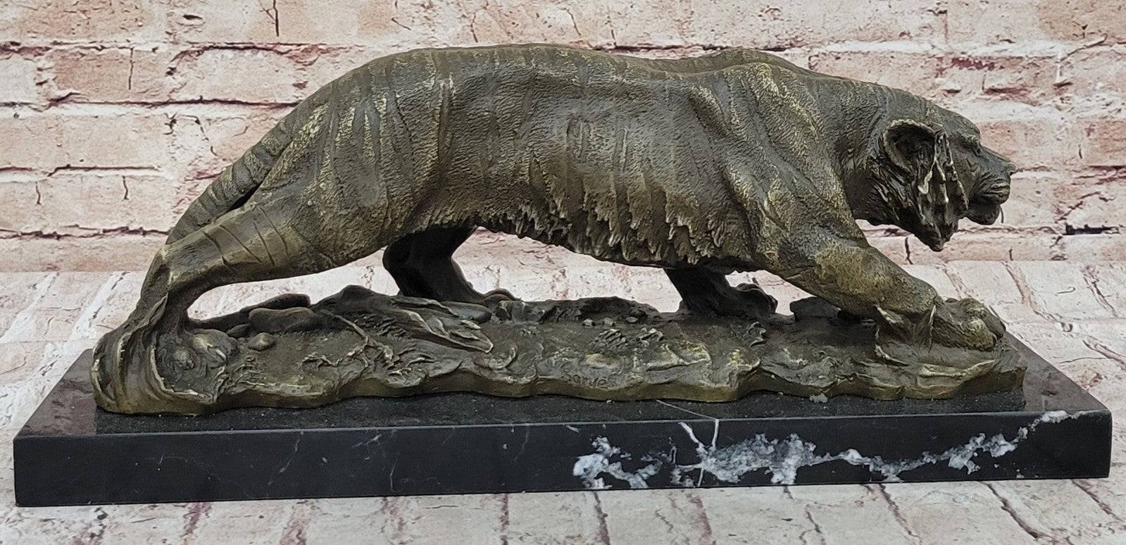 Lost wax Method Large Tiger Bronze Sculpture Museum Quality Figure Artwork