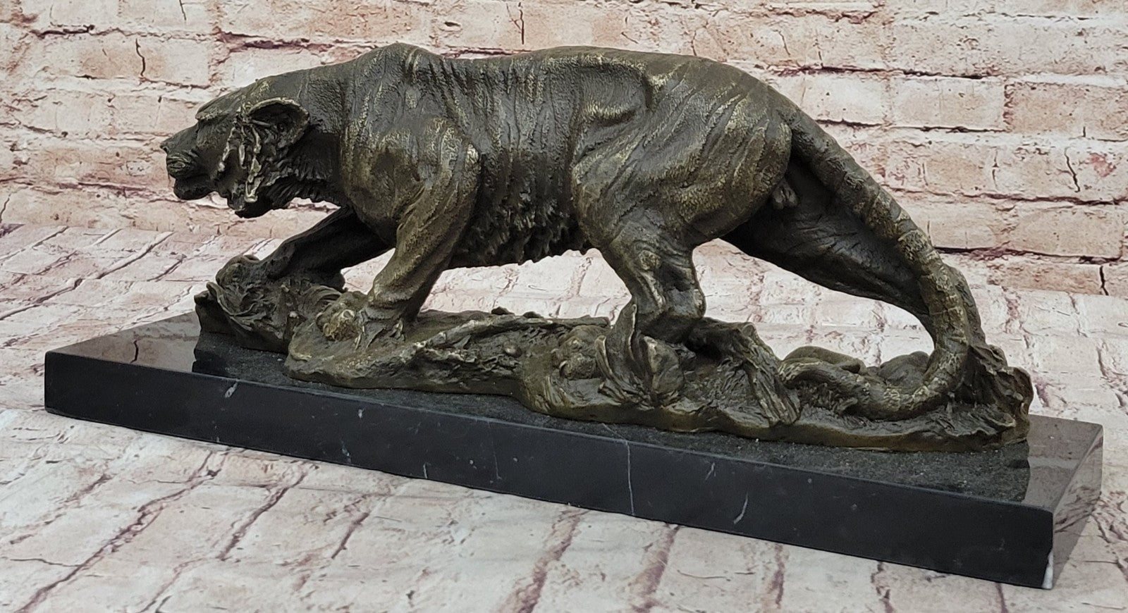 Lost wax Method Large Tiger Bronze Sculpture Museum Quality Figure Artwork