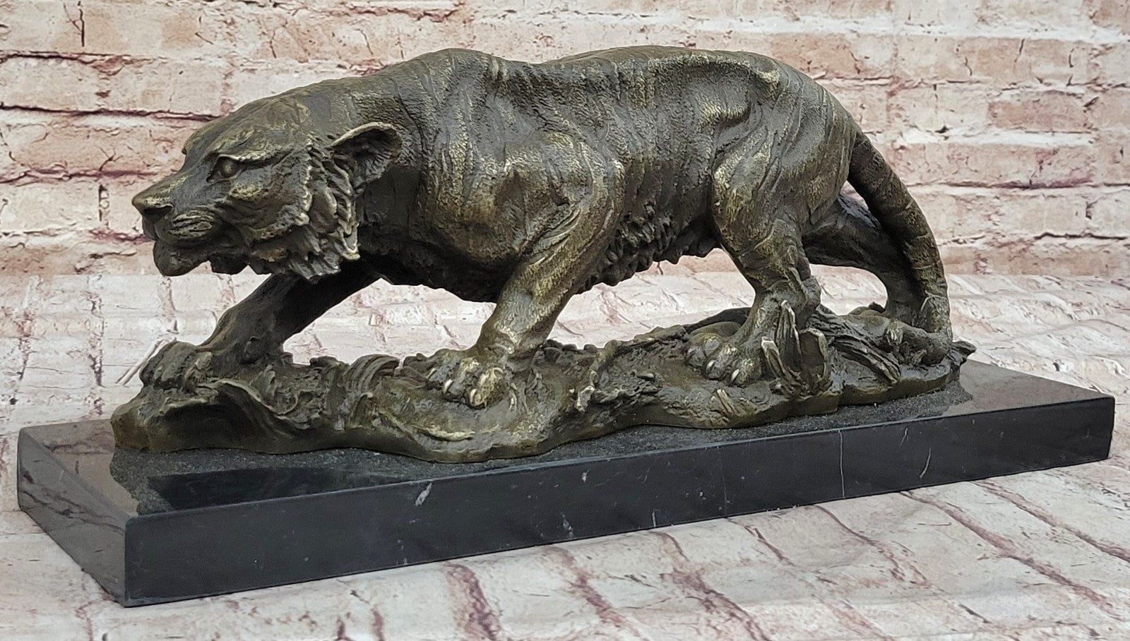 Lost wax Method Large Tiger Bronze Sculpture Museum Quality Figure Artwork