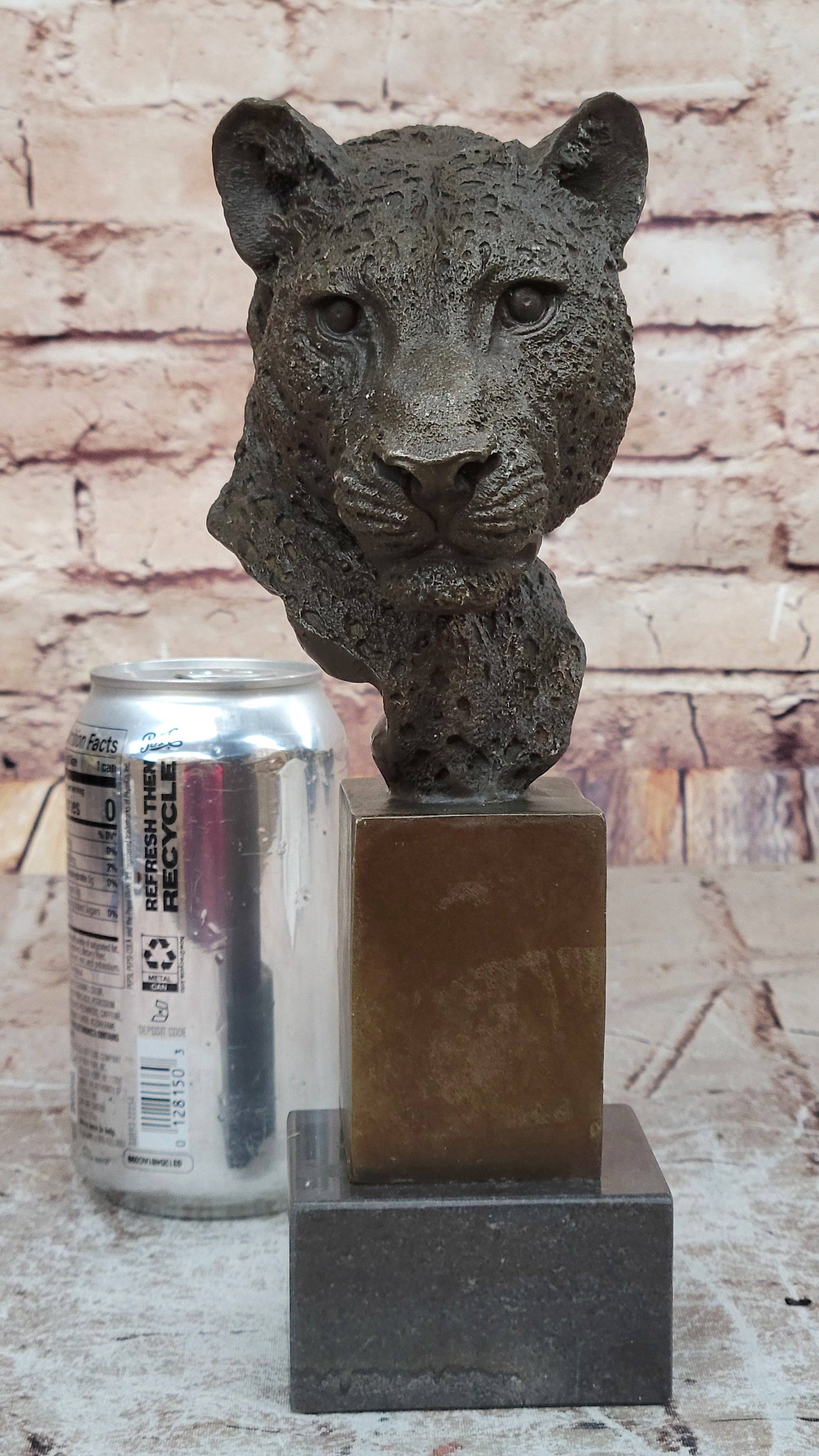 100% Solid Bronze Male Lion Head Bust by Mene Sculpture Figurine Figure Gift