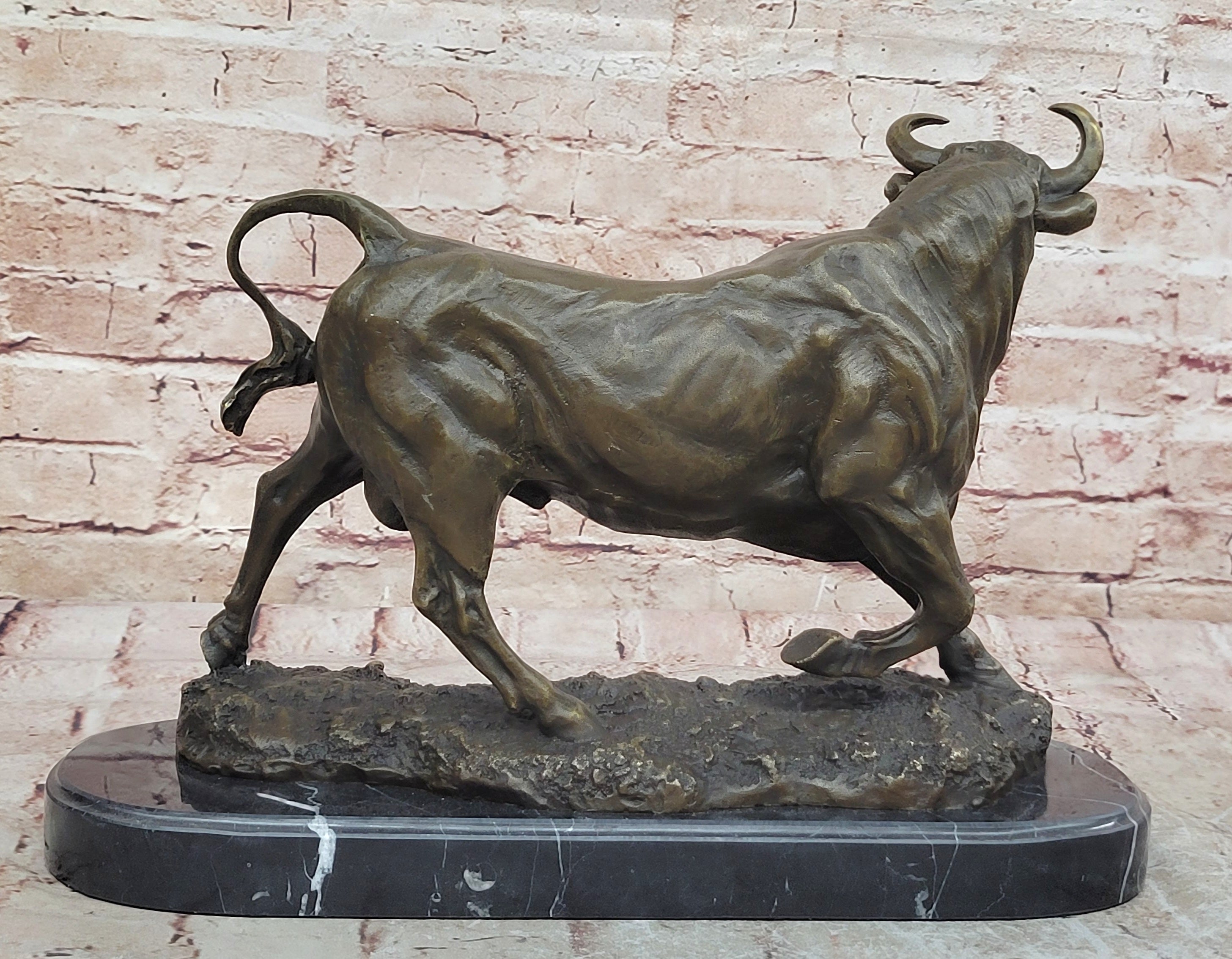 Extra Large Bronze coffee Wall Street Bull OX Figure Statue 20 LBS Figurine