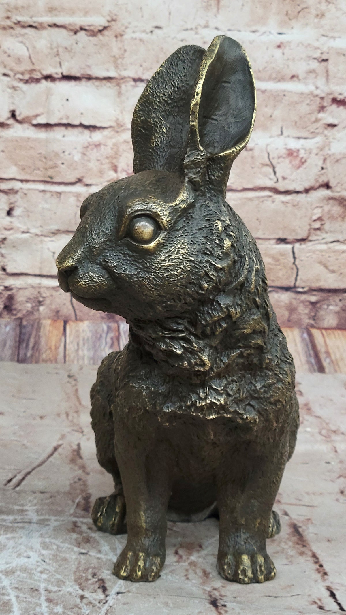 Rabbit Resting Garden Sculpture Metal Statue Indoor Outdoor Real 100% Bronze Art