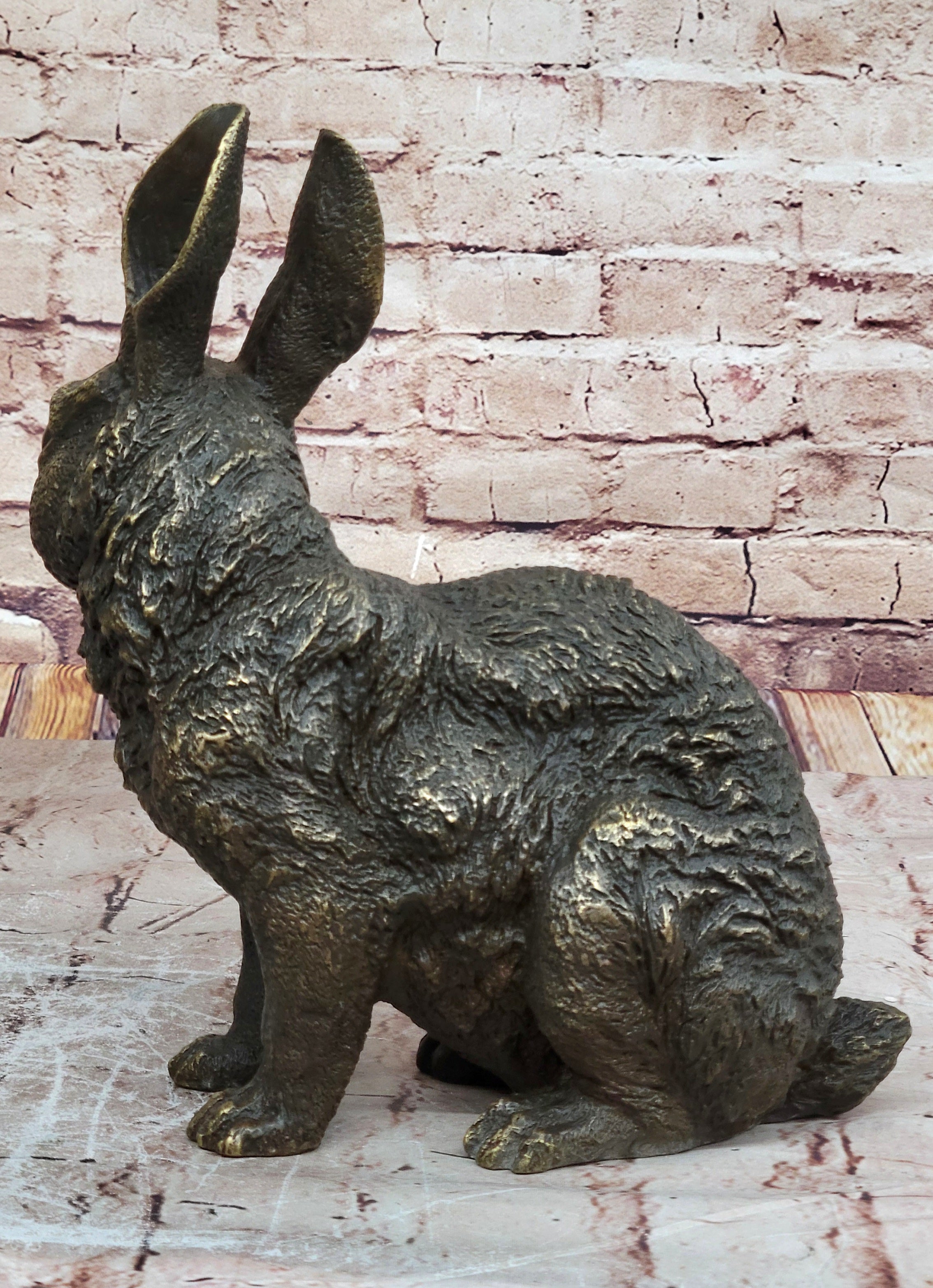 Rabbit Resting Garden Sculpture Metal Statue Indoor Outdoor Real 100% Bronze Art
