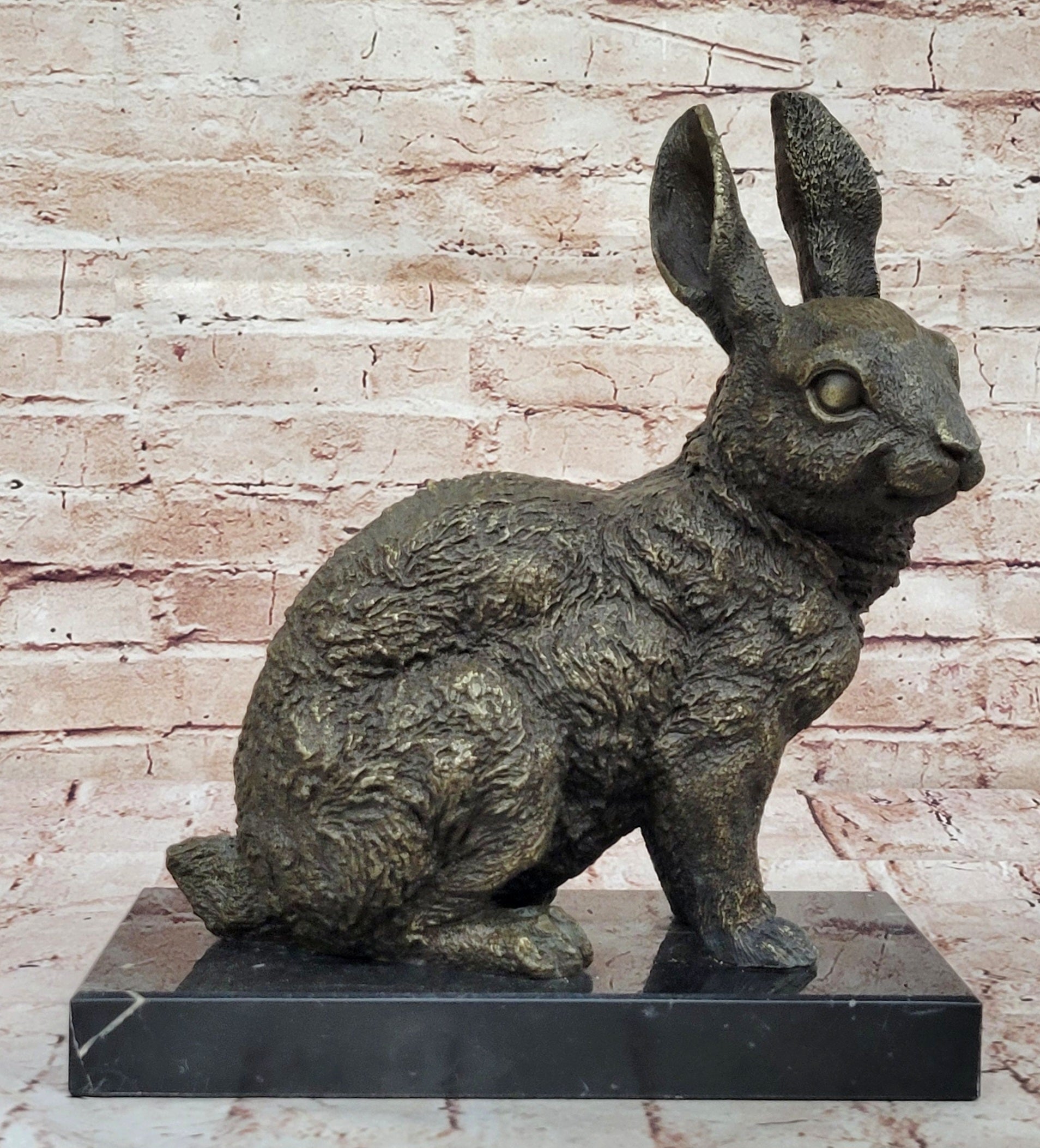 Signed Large Bronze Sculpture Statue Art Rabbit Deco Home Garden Decor Figurine