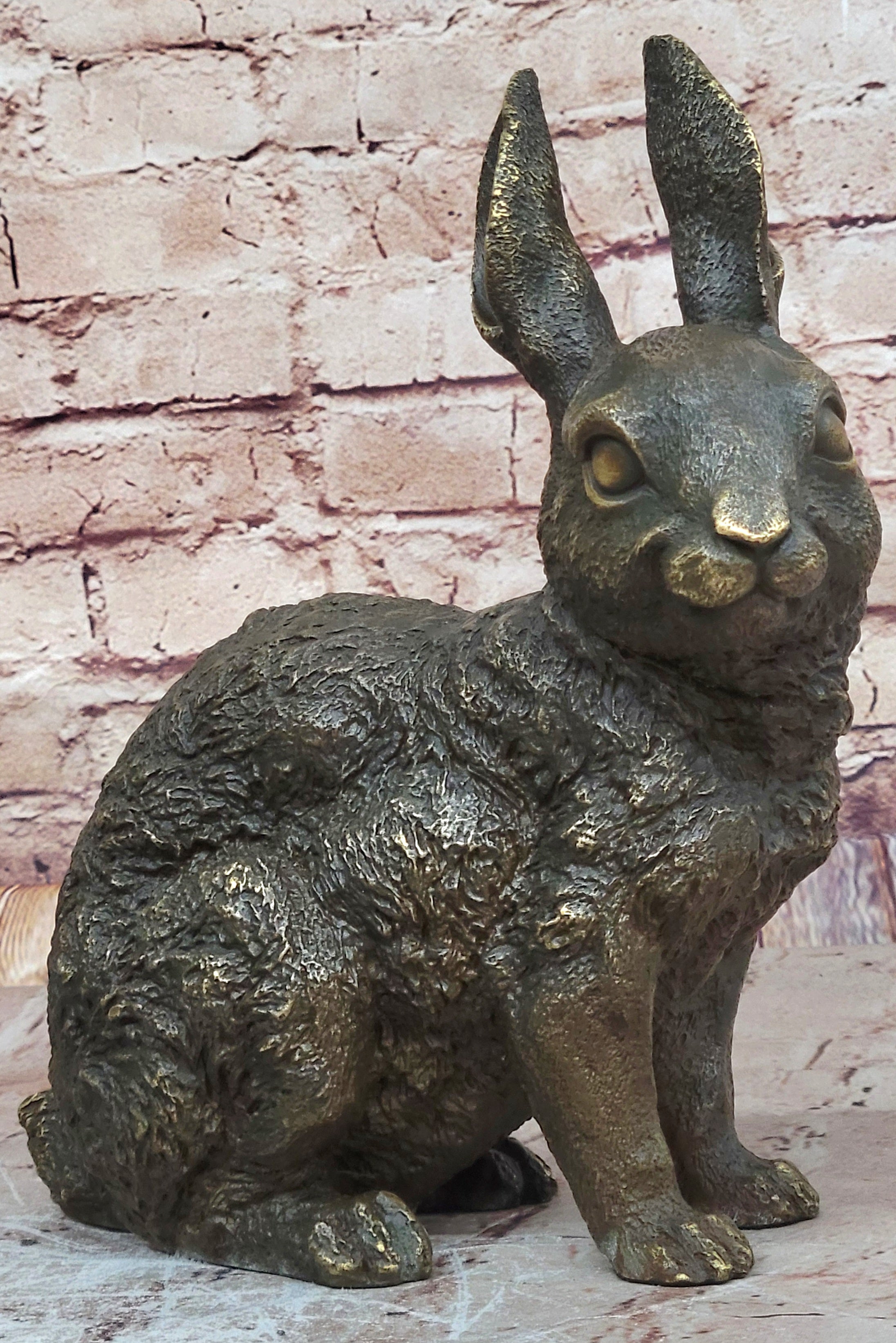 Rabbit Resting Garden Sculpture Metal Statue Indoor Outdoor Real 100% Bronze Art