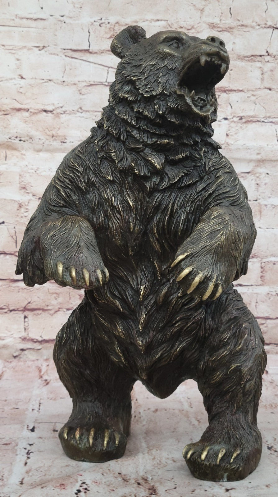 Remington Roaring Black Bear Lover Collector Bronze Statue Bookend Gift Art Deco