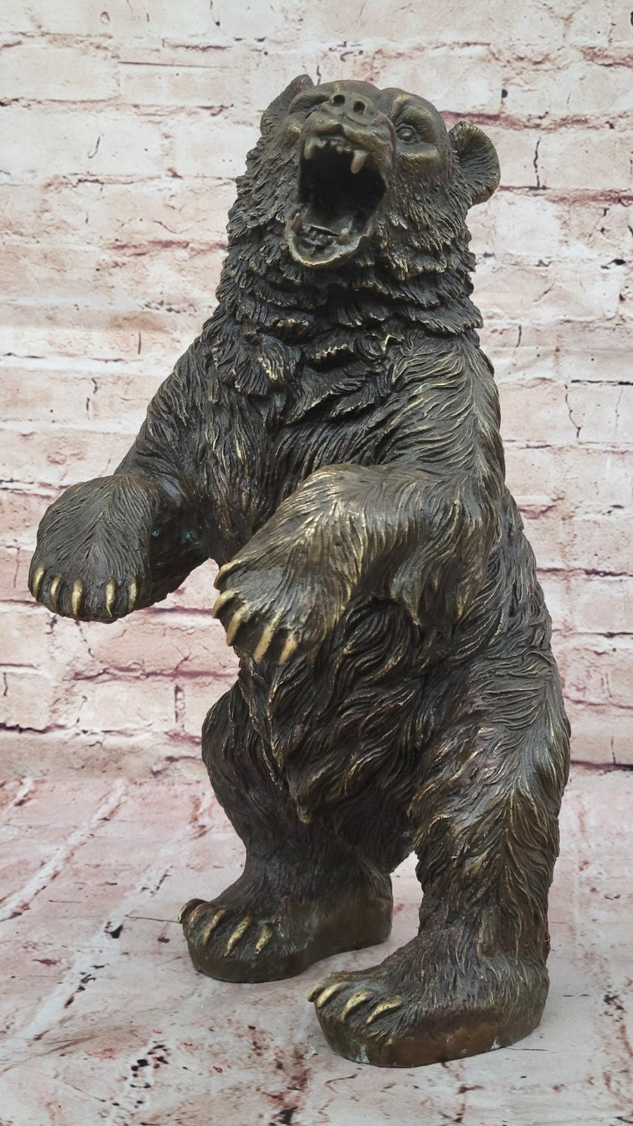 Remington Roaring Black Bear Lover Collector Bronze Statue Bookend Gift Art Deco