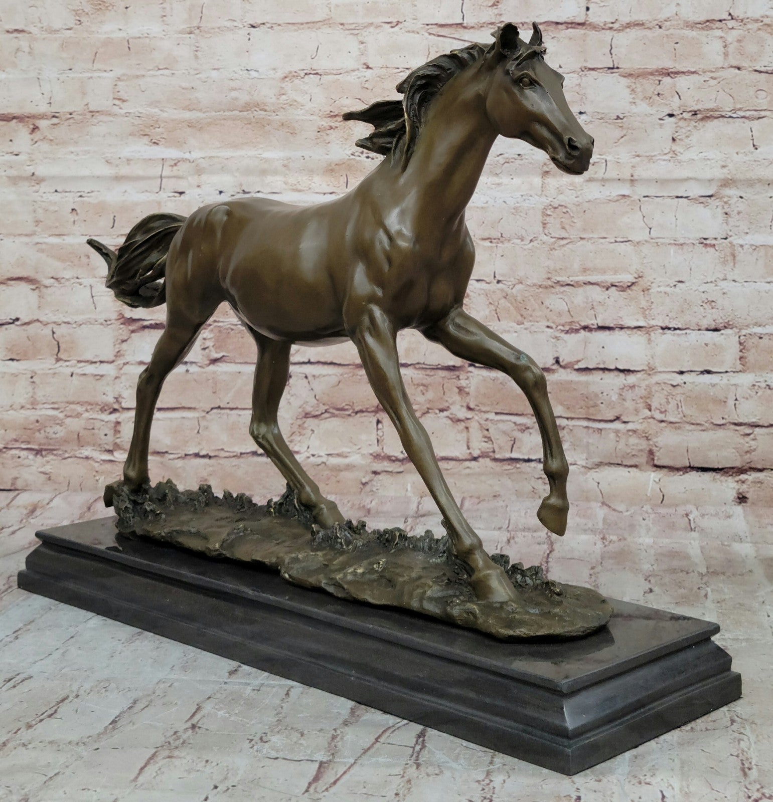 Thoroughbred Horse Lover SUPER DEAL Gift Equestrian Bronze Sculpture Statue