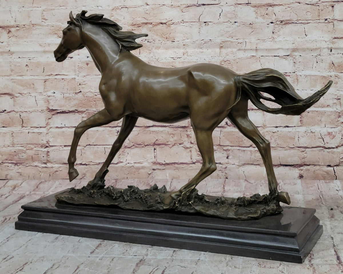 Thoroughbred Horse Lover SUPER DEAL Gift Equestrian Bronze Sculpture Statue