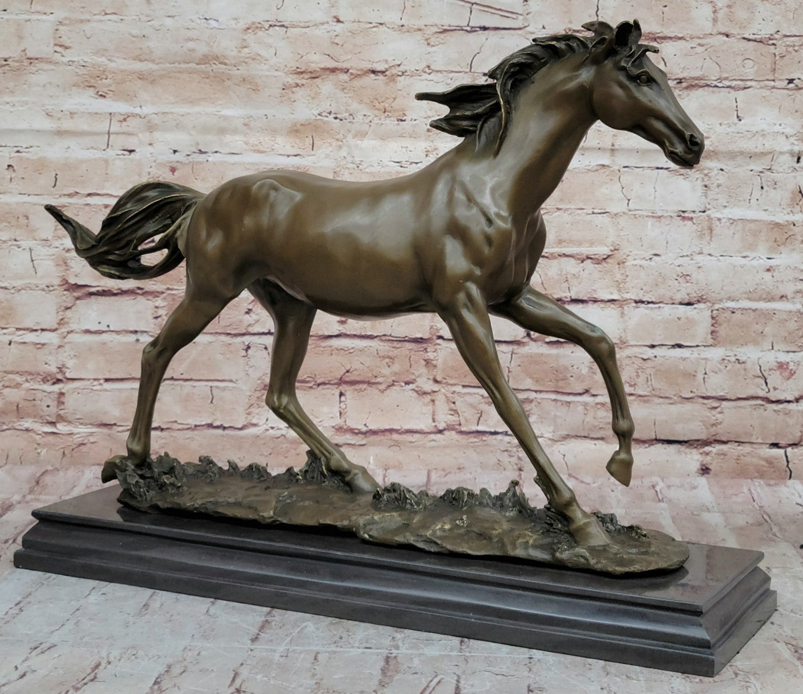 Thoroughbred Horse Lover SUPER DEAL Gift Equestrian Bronze Sculpture Statue