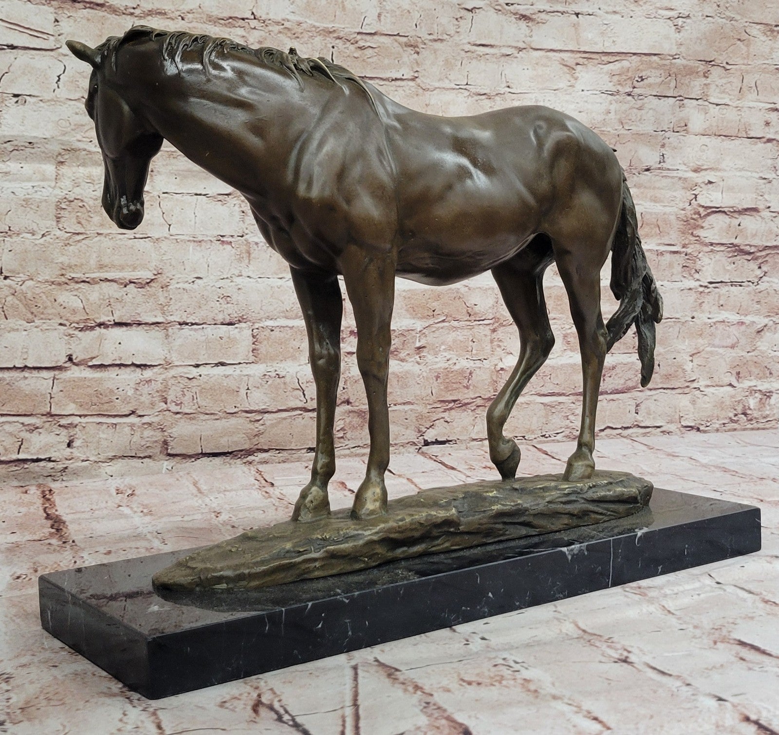 Extra Large Lean Racing Horse by Mene OTB Trophy Collectible Bronze Statue