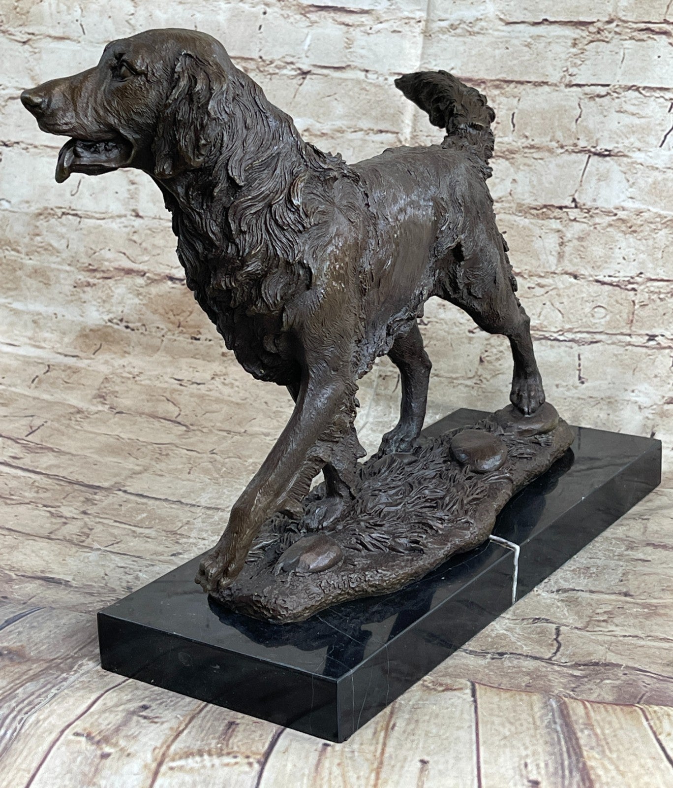 BRONZE GOLDEN/LABRADOR RETRIEVER STATUE/SCULPTURE EXCEPTIONALLY FINE ARTWORK