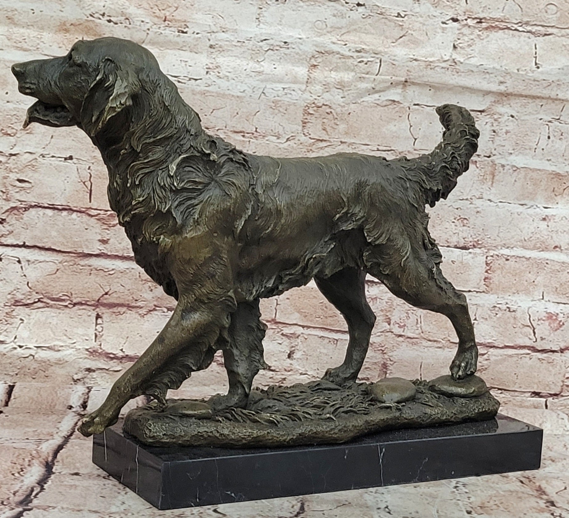 BRONZE GOLDEN/LABRADOR RETRIEVER STATUE/SCULPTURE EXCEPTIONALLY FINE ARTWORK