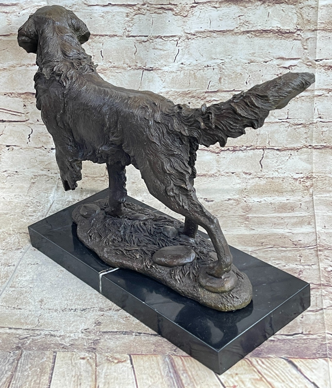 BRONZE GOLDEN/LABRADOR RETRIEVER STATUE/SCULPTURE EXCEPTIONALLY FINE ARTWORK