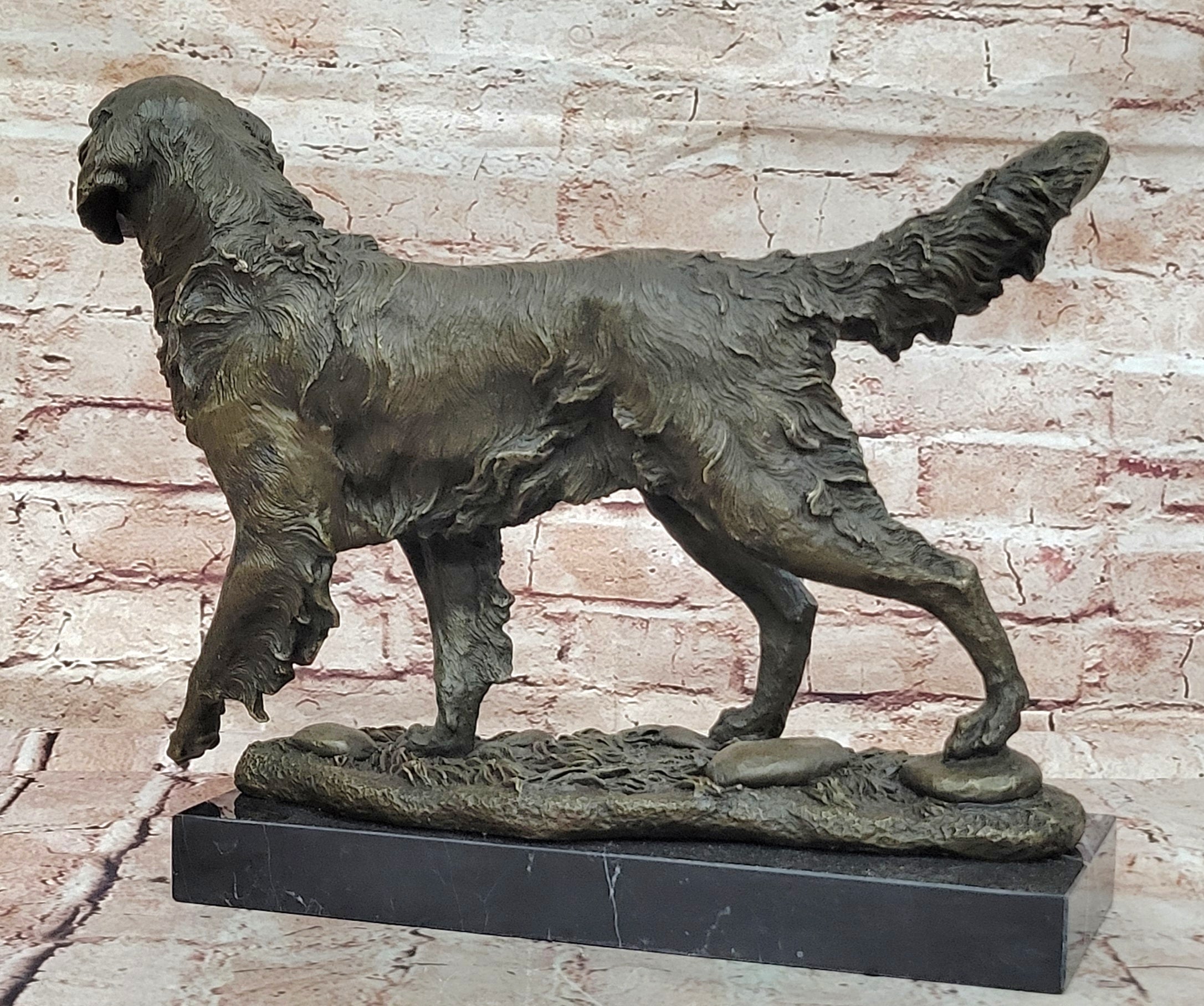 BRONZE GOLDEN/LABRADOR RETRIEVER STATUE/SCULPTURE EXCEPTIONALLY FINE ARTWORK