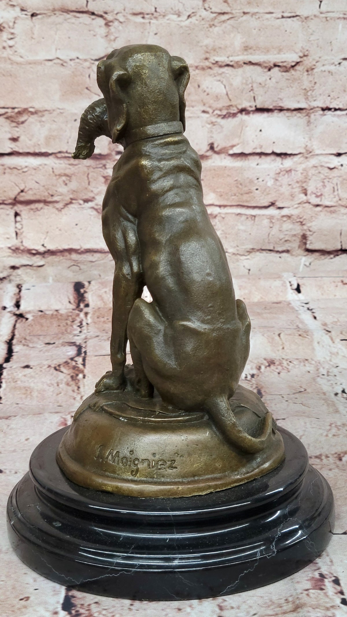Golden Retriever Bird Bronze Statue Show Hunting Sporting Dog Duck Sculpture Art
