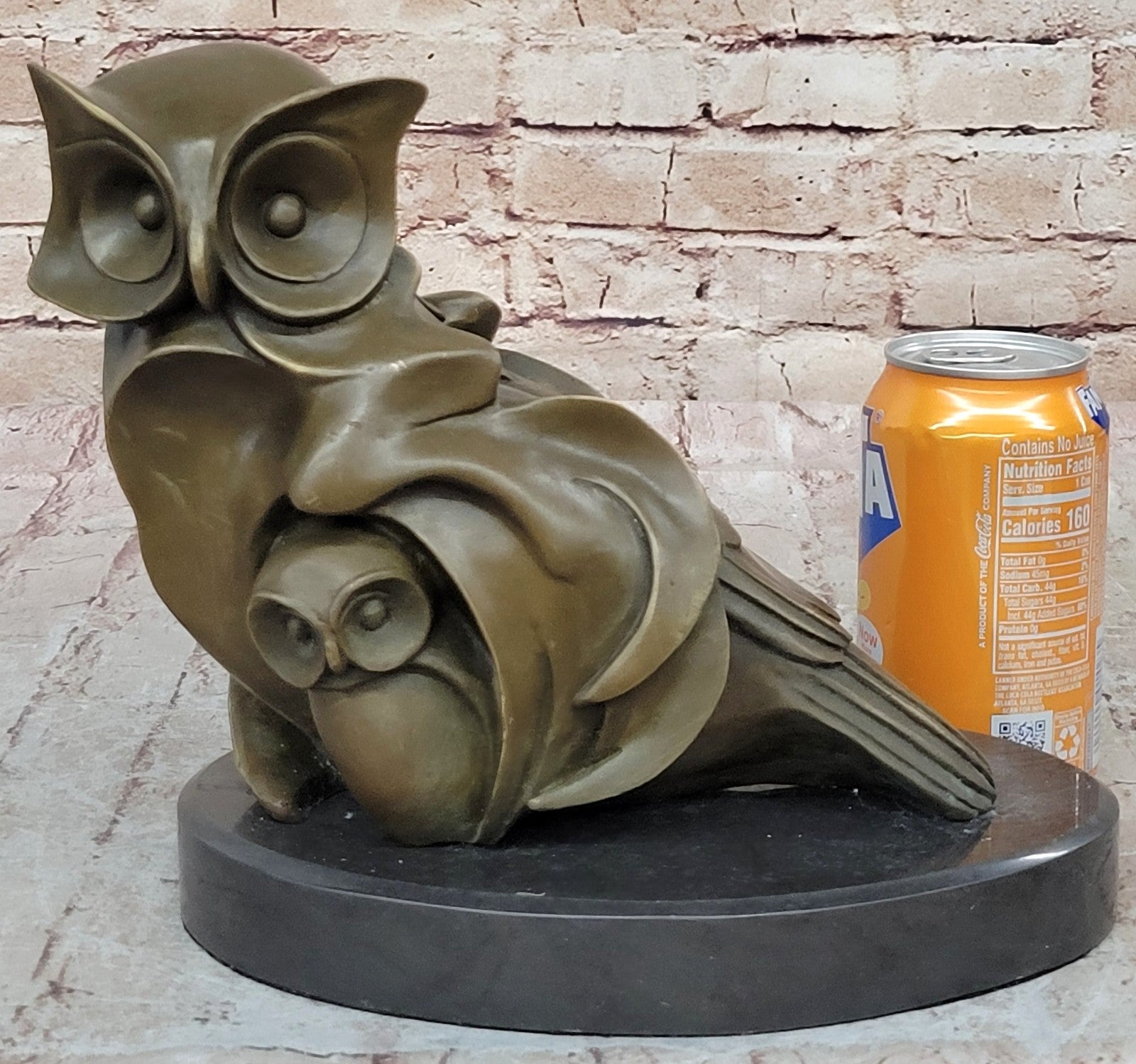 Salvador Dali Tribute Abstract Modern Art Owl Bronze Sculpture Marble Decoration