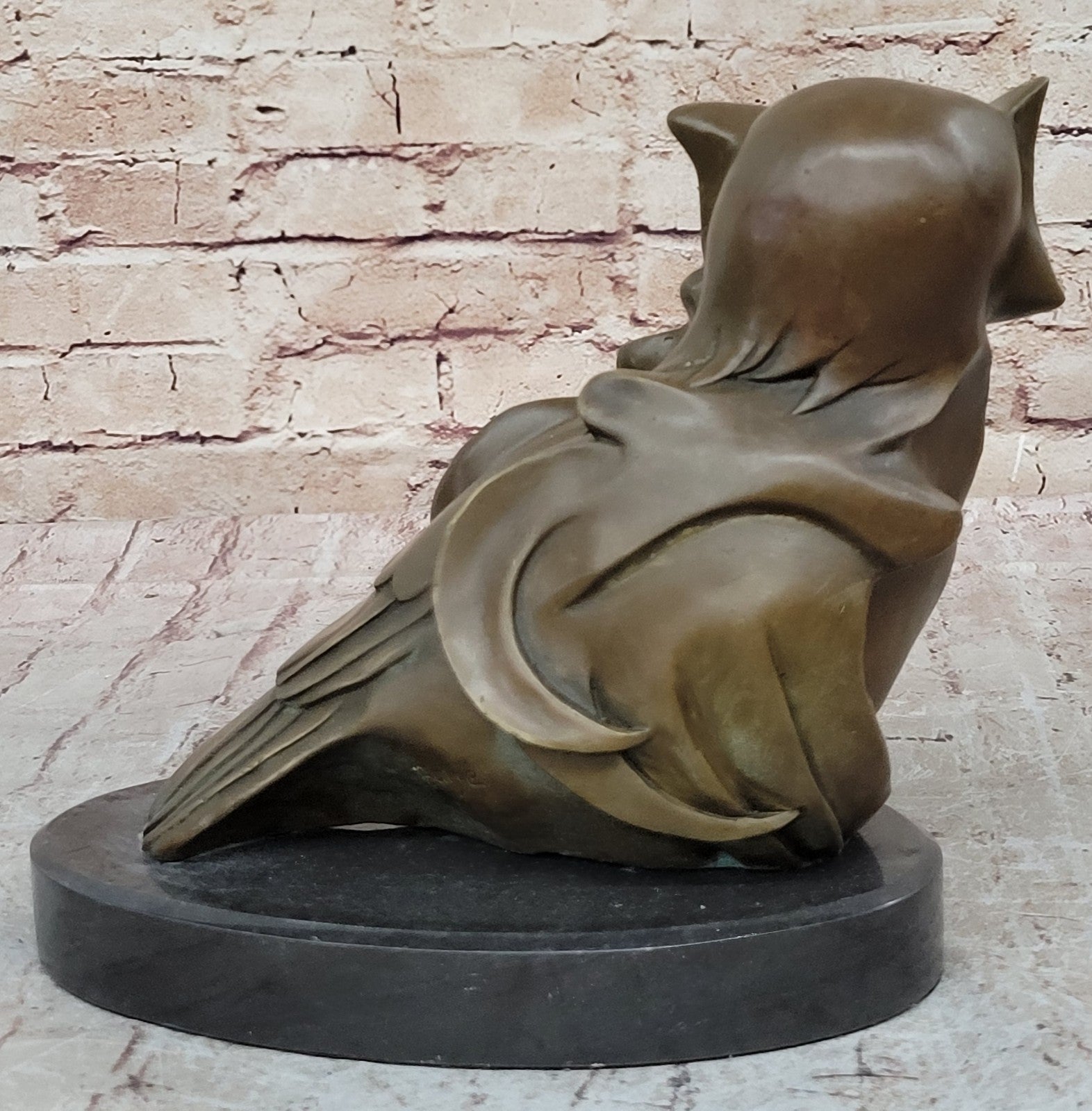 Salvador Dali Tribute Abstract Modern Art Owl Bronze Sculpture Marble Decoration