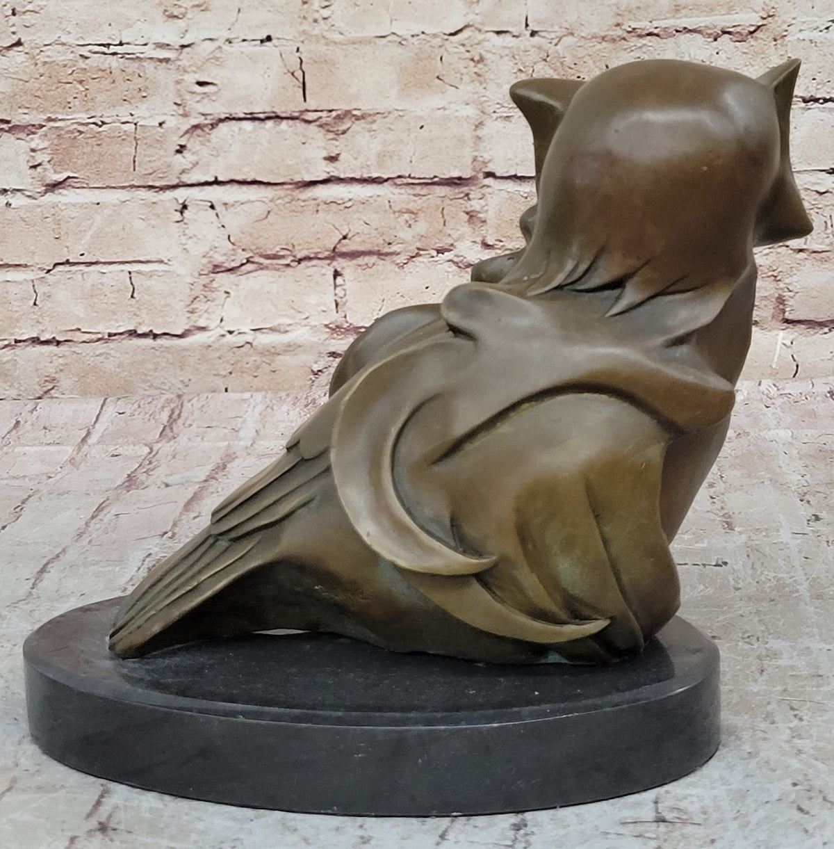Salvador Dali Tribute Abstract Modern Art Owl Bronze Sculpture Marble Decoration