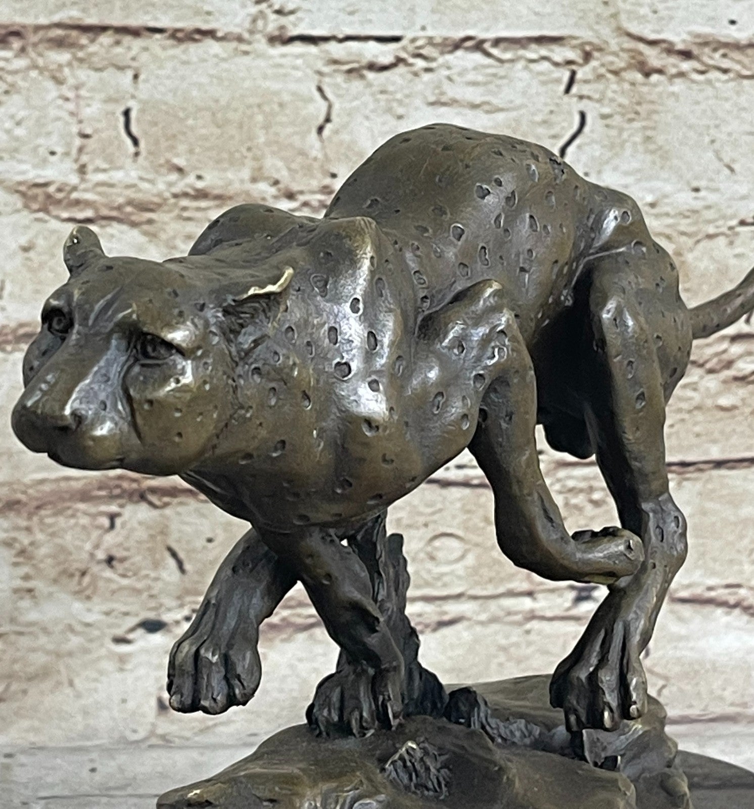 Handcrafted bronze sculpture SALE Cougar Art Lost Wax Method Artwork Sale