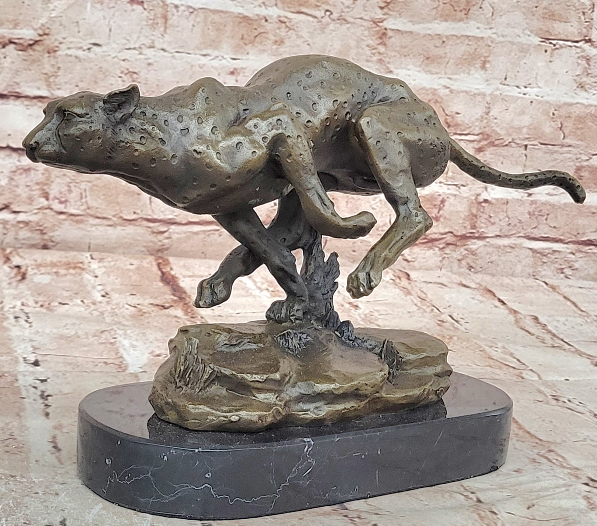 Handcrafted bronze sculpture SALE Cougar Art Lost Wax Method Artwork Sale