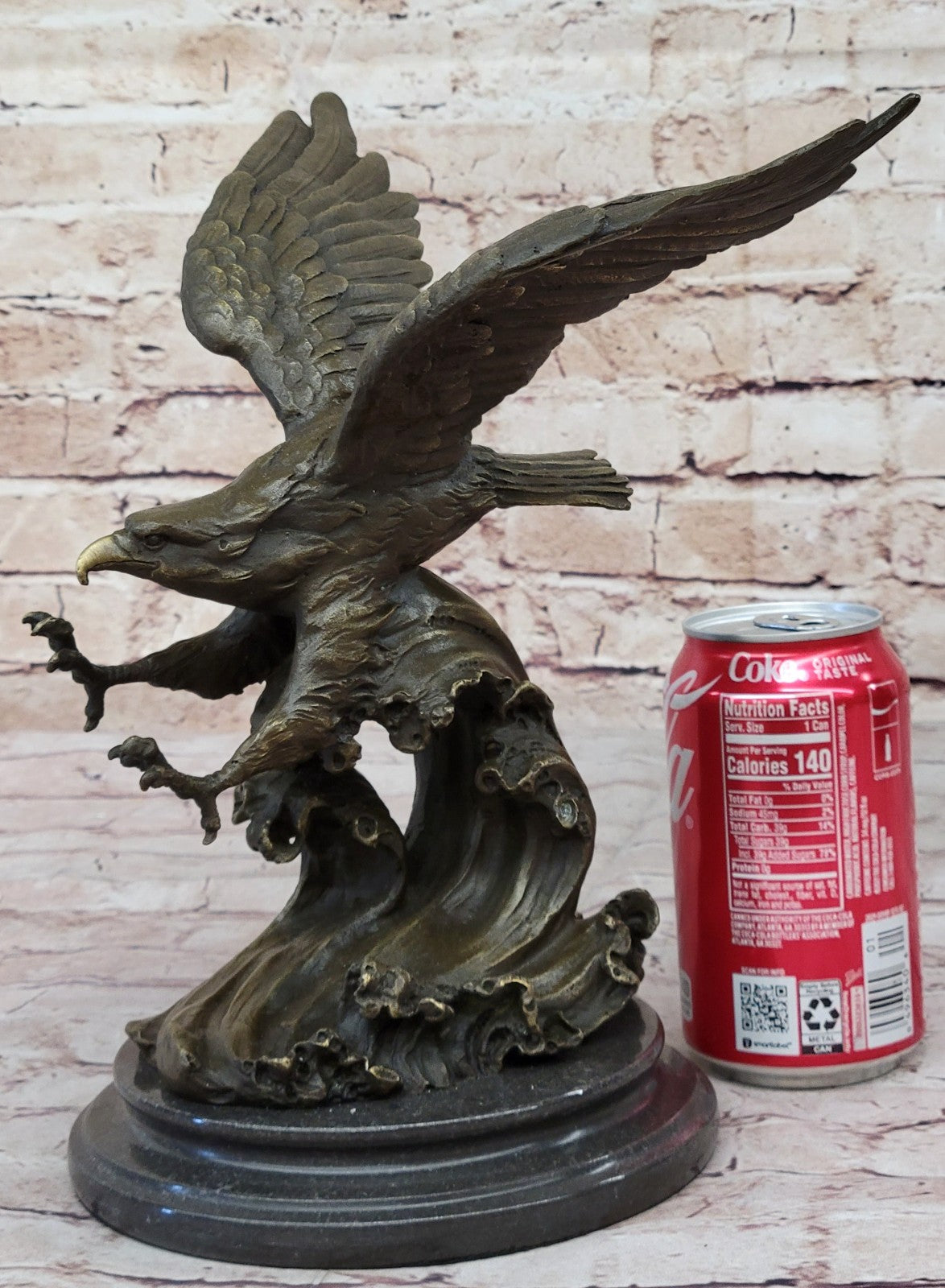 Hot Cast American Eagle Falcon Art Deco Bronze Sculpture Marble Base Figurine