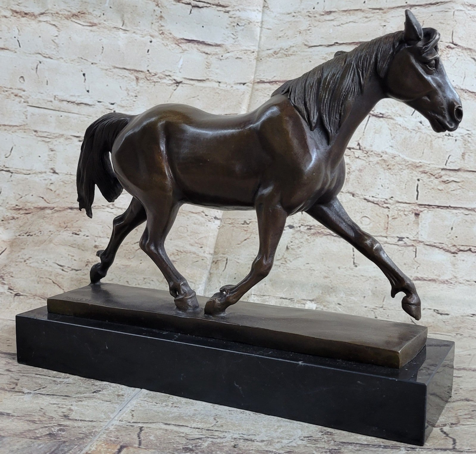 Bronze decor collectible sculpture Lost Wax SIGNED ARABIAN HORSE BRONZE SCULPTURE