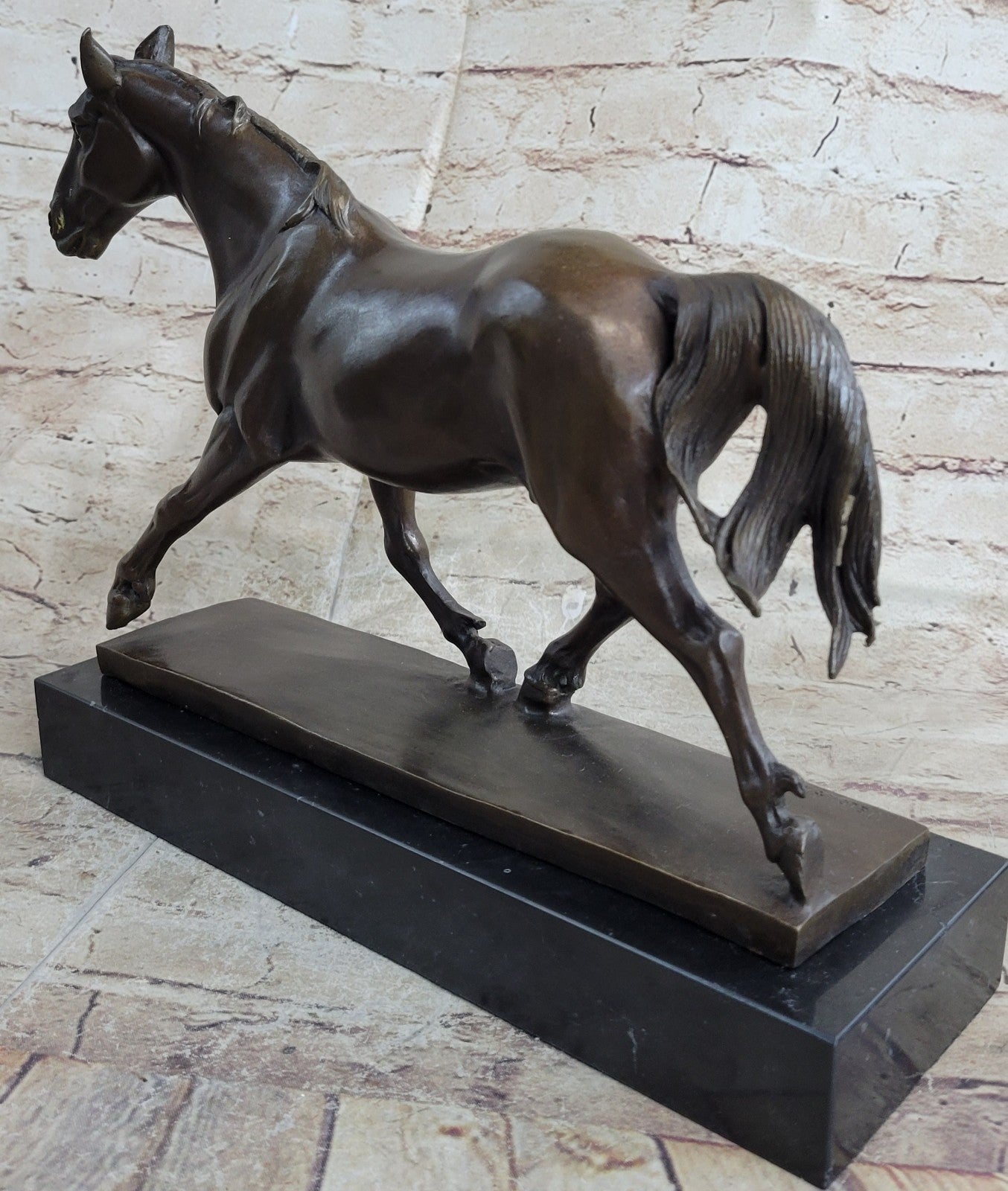 Bronze decor collectible sculpture Lost Wax SIGNED ARABIAN HORSE BRONZE SCULPTURE