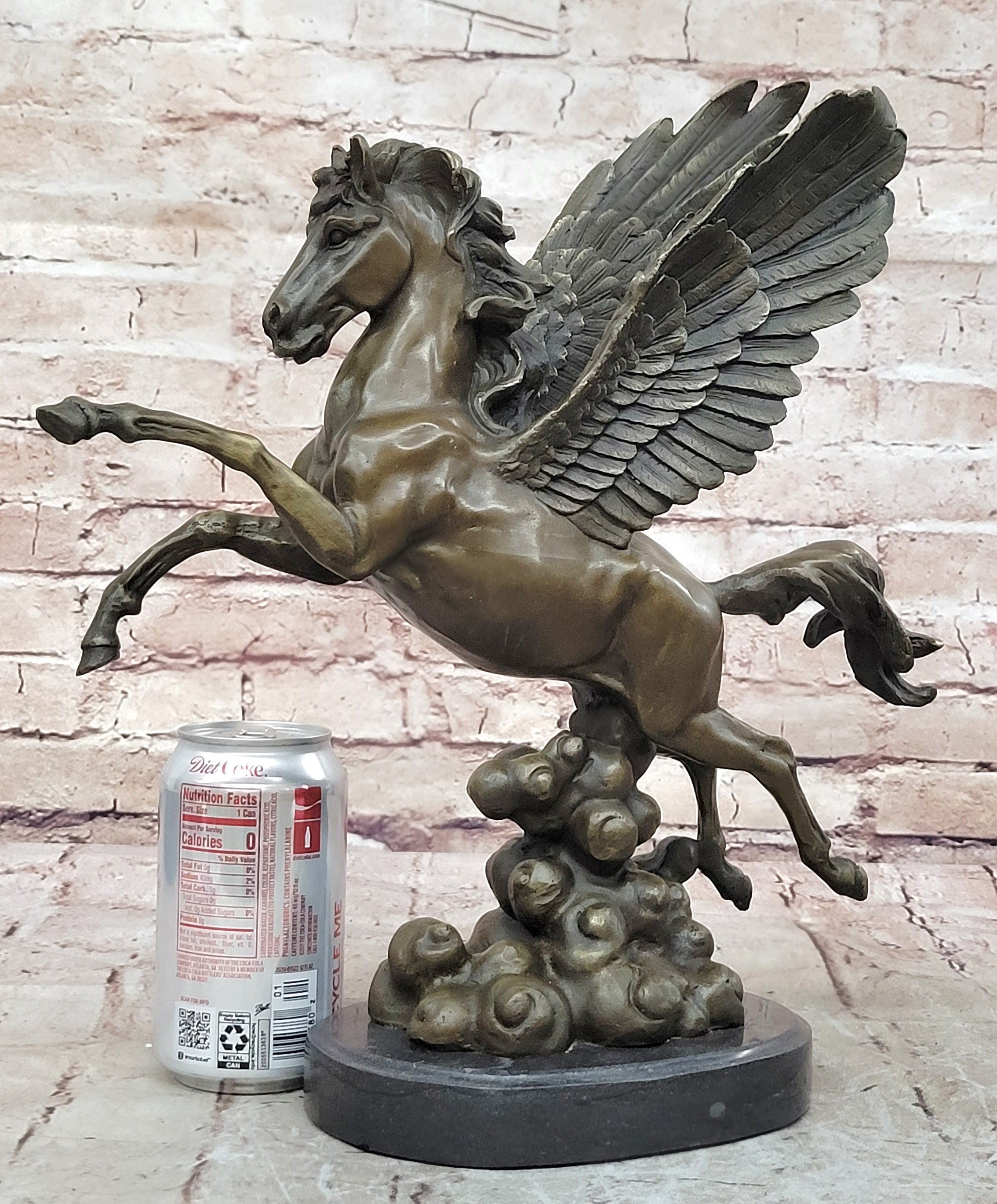 Handcrafted Genuine Real Bronze Sculpture Pegasus UniqueClassic Artwork Figurine