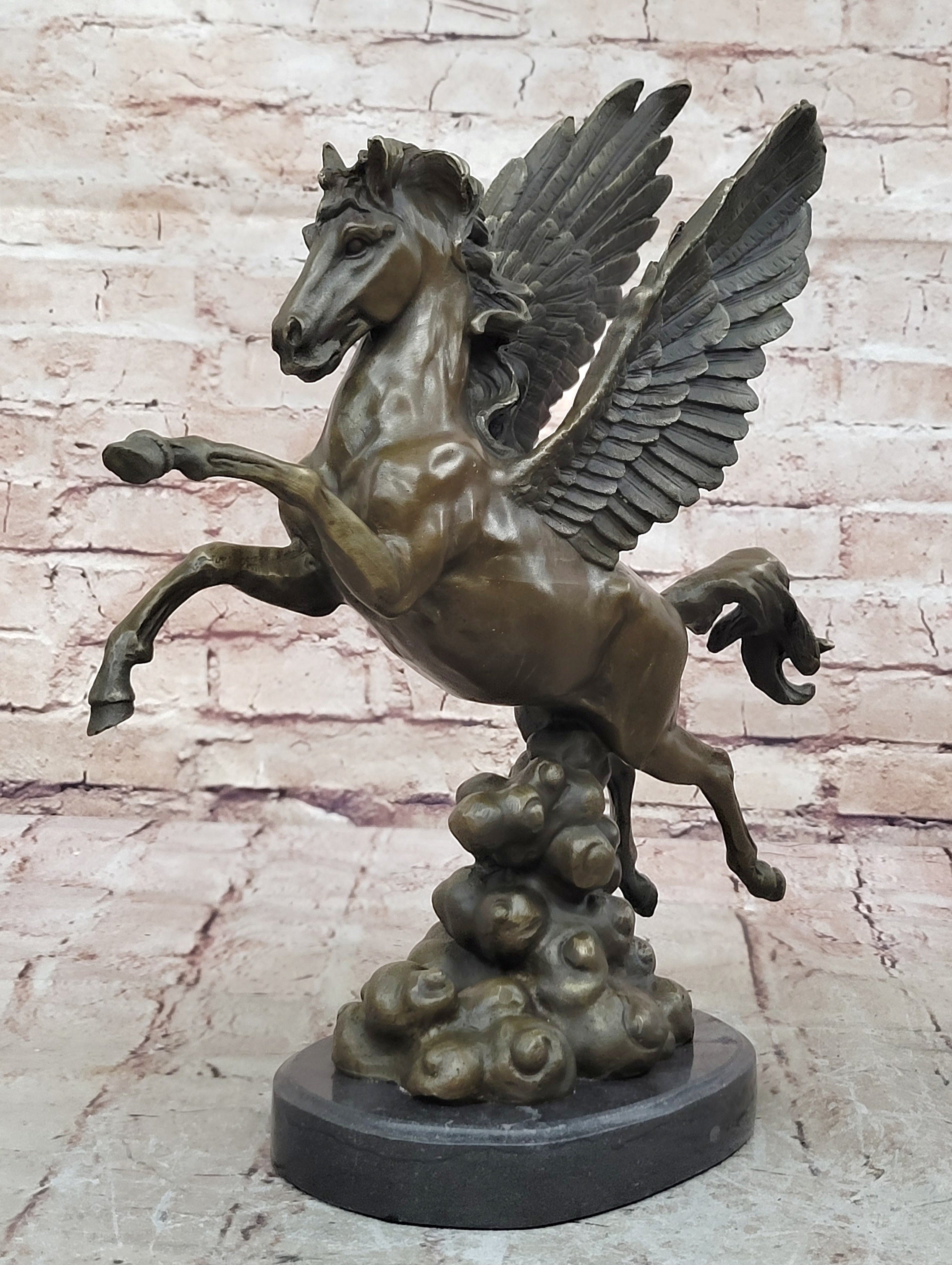 Handcrafted Genuine Real Bronze Sculpture Pegasus UniqueClassic Artwork Figurine