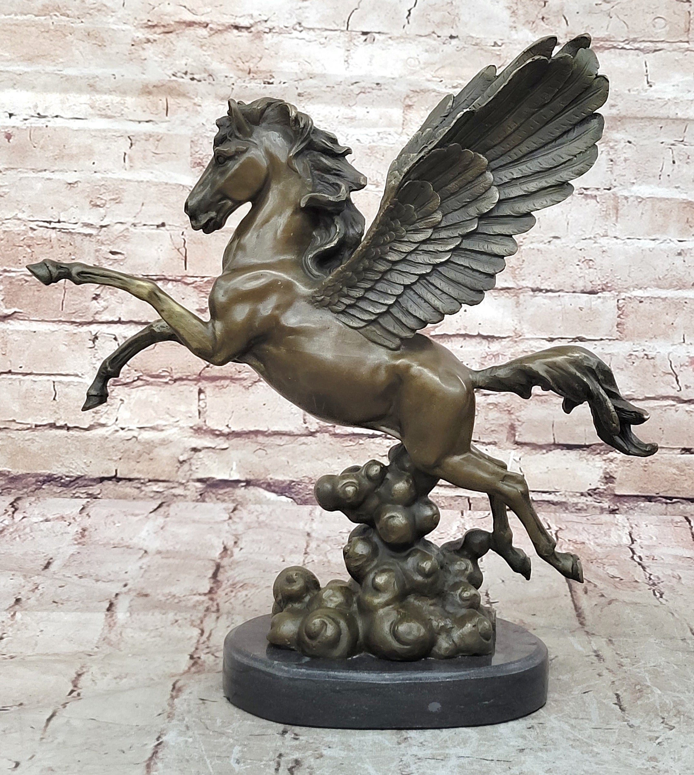 Handcrafted Genuine Real Bronze Sculpture Pegasus UniqueClassic Artwork Figurine