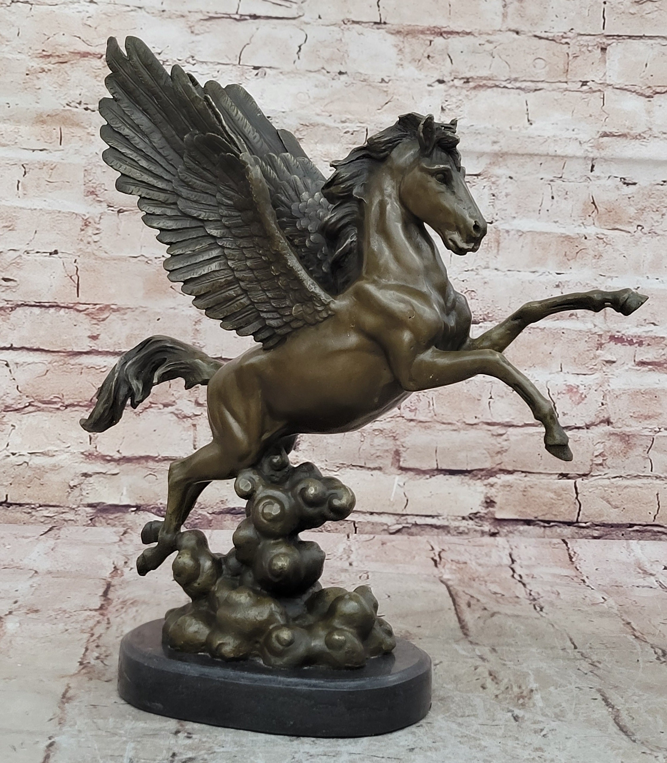 Handcrafted Genuine Real Bronze Sculpture Pegasus UniqueClassic Artwork Figurine