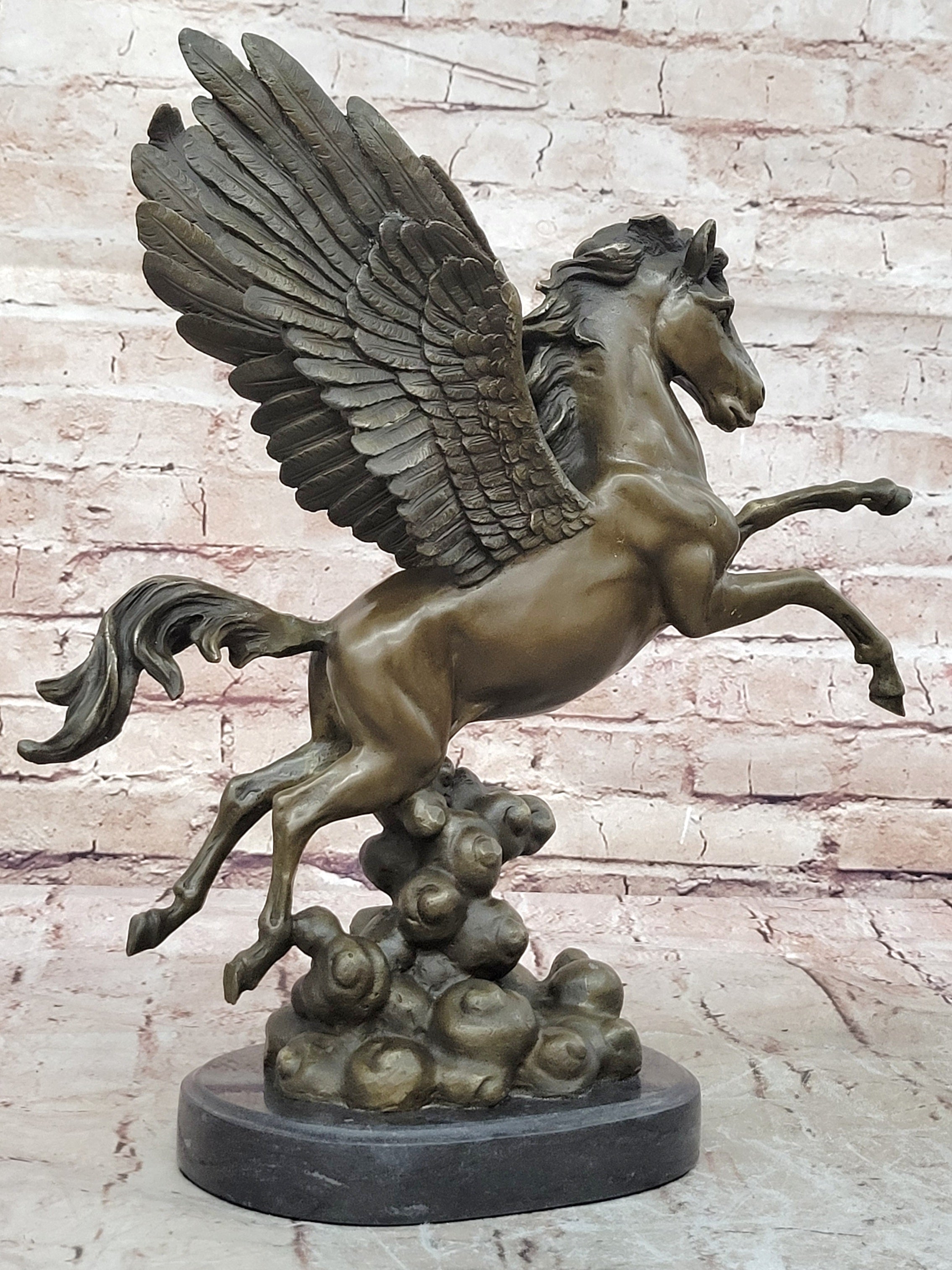 Handcrafted Genuine Real Bronze Sculpture Pegasus UniqueClassic Artwork Figurine