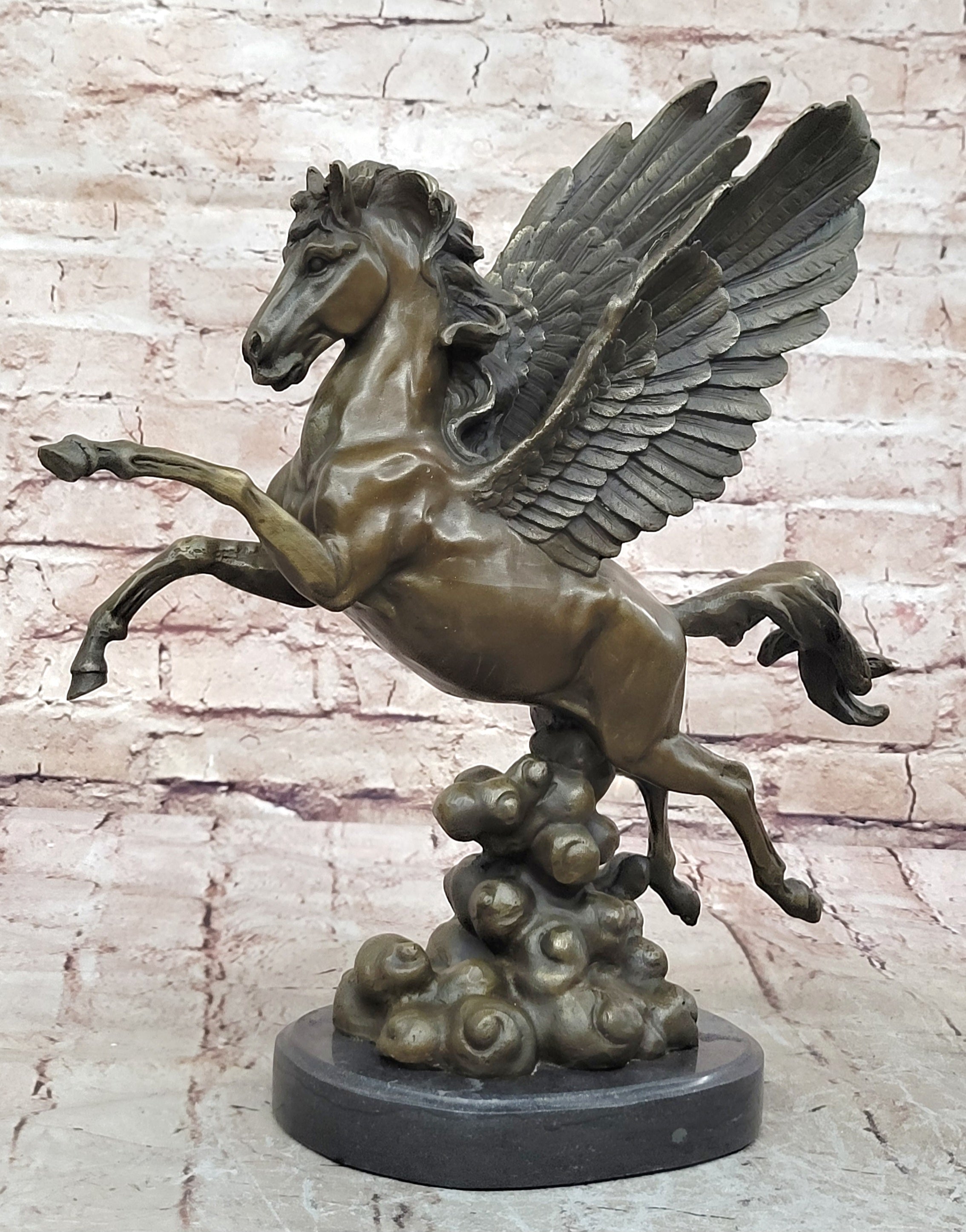 Handcrafted Genuine Real Bronze Sculpture Pegasus UniqueClassic Artwork Figurine