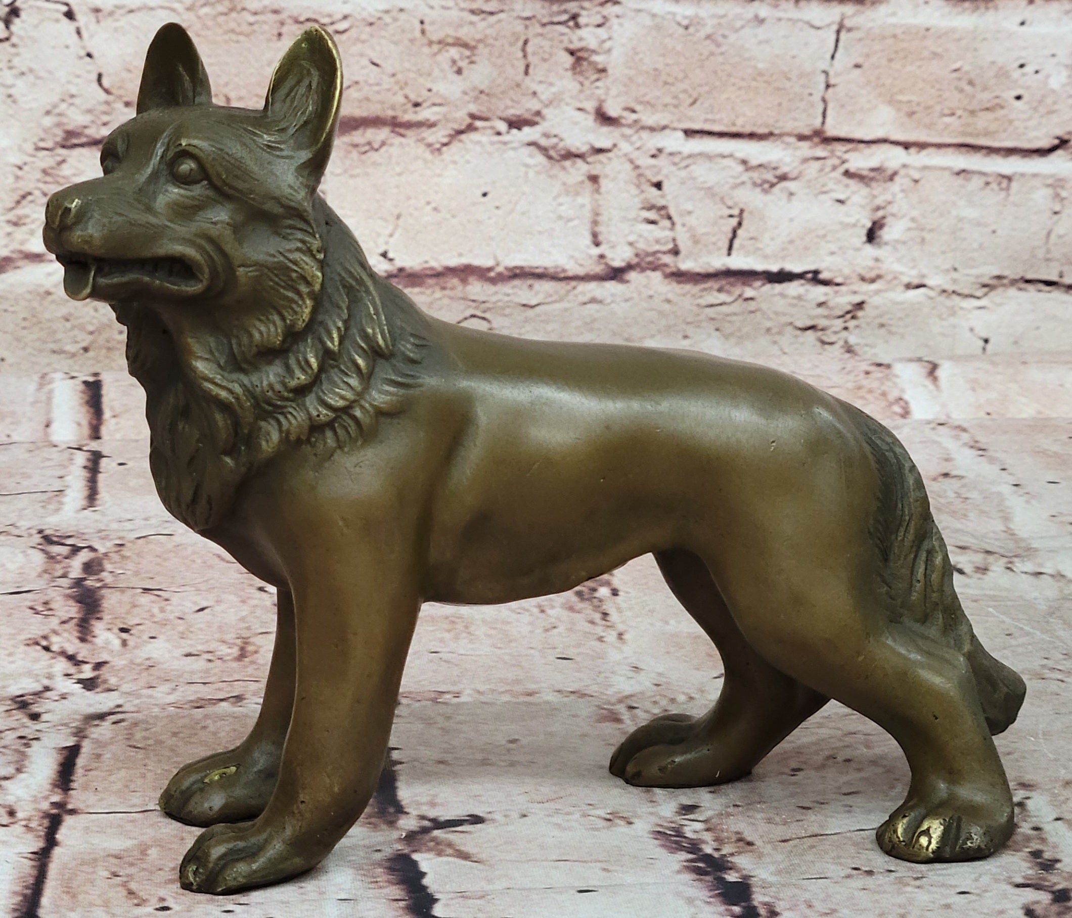 Bronze Sheppard Dog Statue Casting Dogs German Breeds Sculpture Garden Art