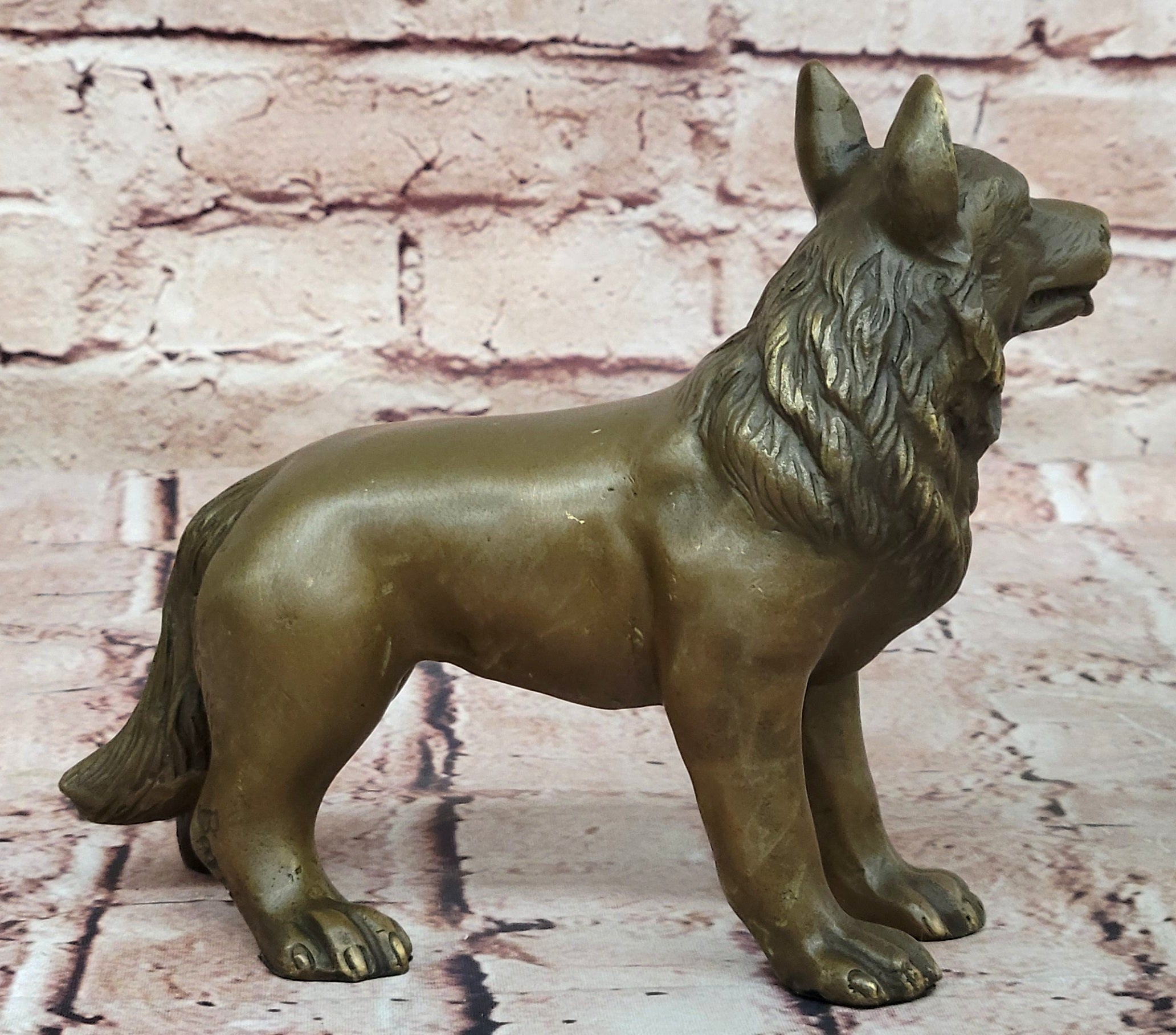 Bronze Sheppard Dog Statue Casting Dogs German Breeds Sculpture Garden Art