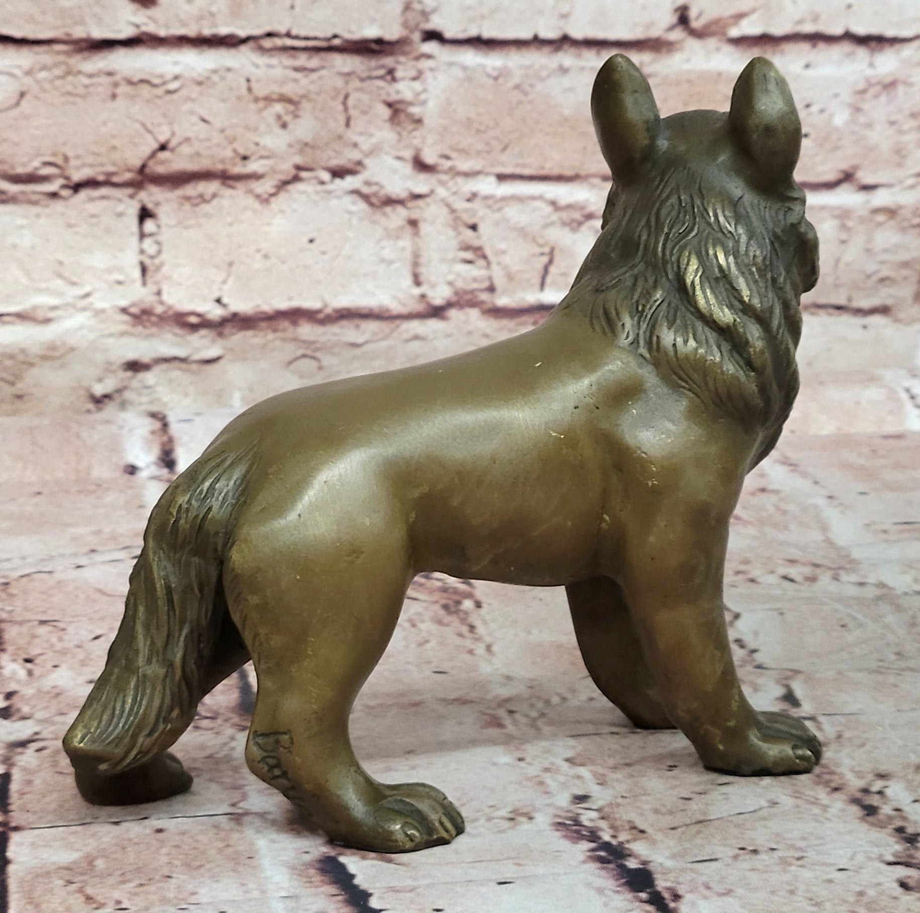 Bronze Sheppard Dog Statue Casting Dogs German Breeds Sculpture Garden Art