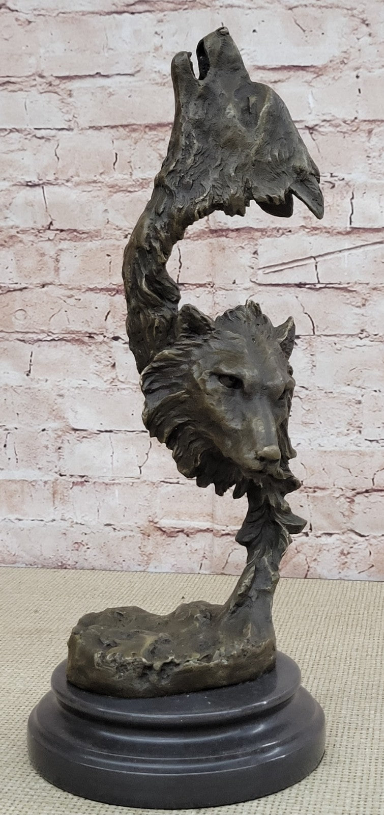 Handcrafted 100% Solid bronze sculpture SALE Wolf Wolves Original Signed Artwork