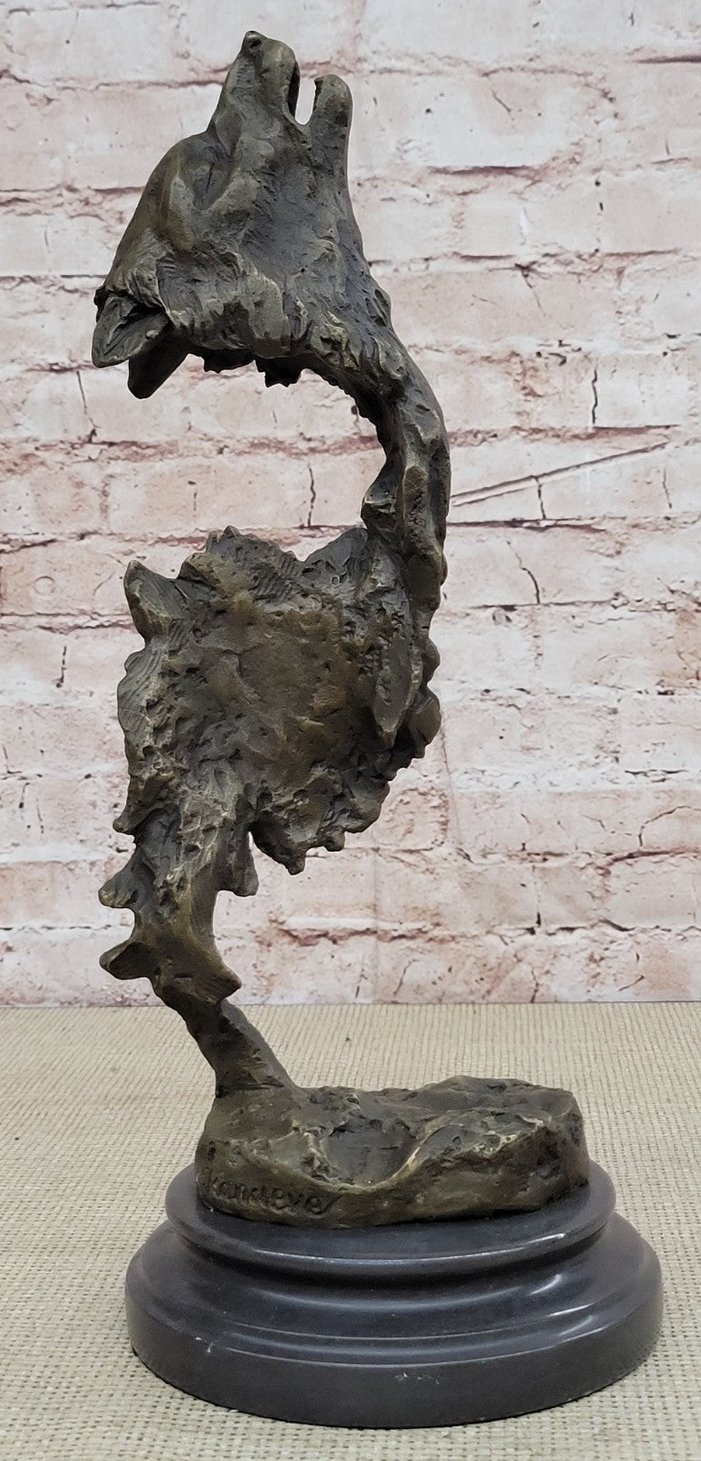 Handcrafted 100% Solid bronze sculpture SALE Wolf Wolves Original Signed Artwork