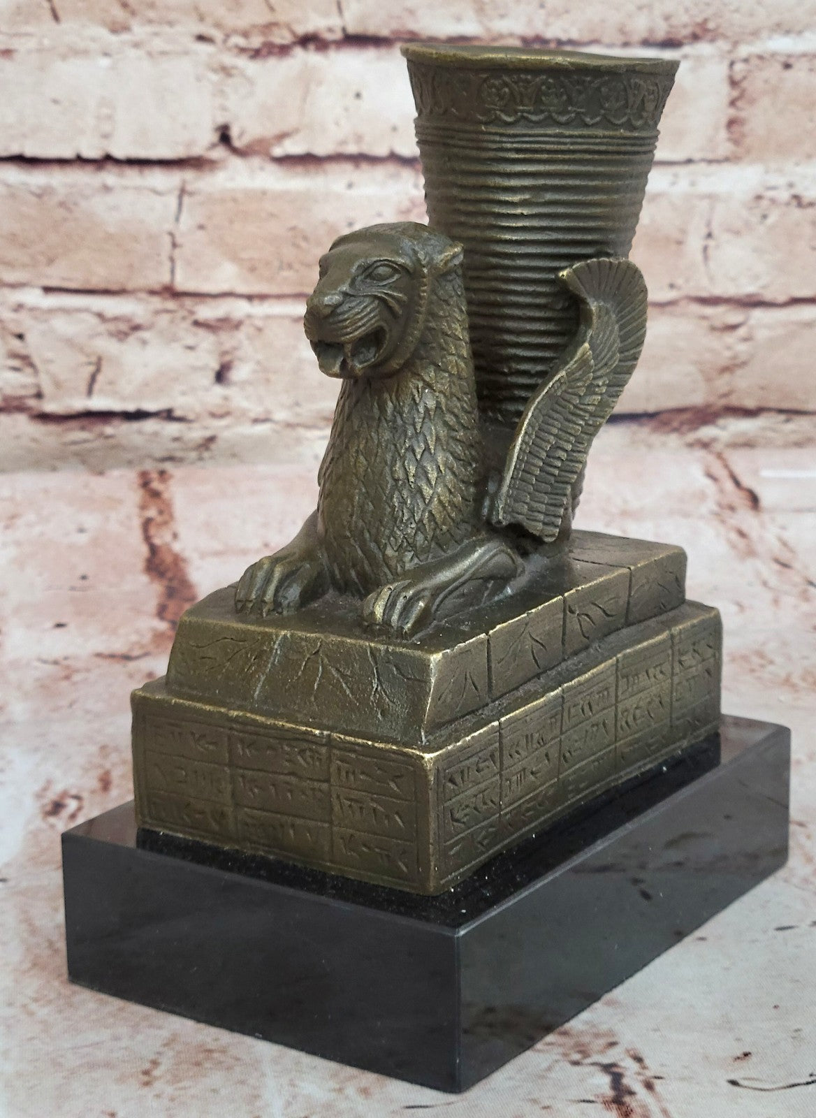 Signed Original Artwork Ornament Persepolis Statue model Candlestick Bronze Decor