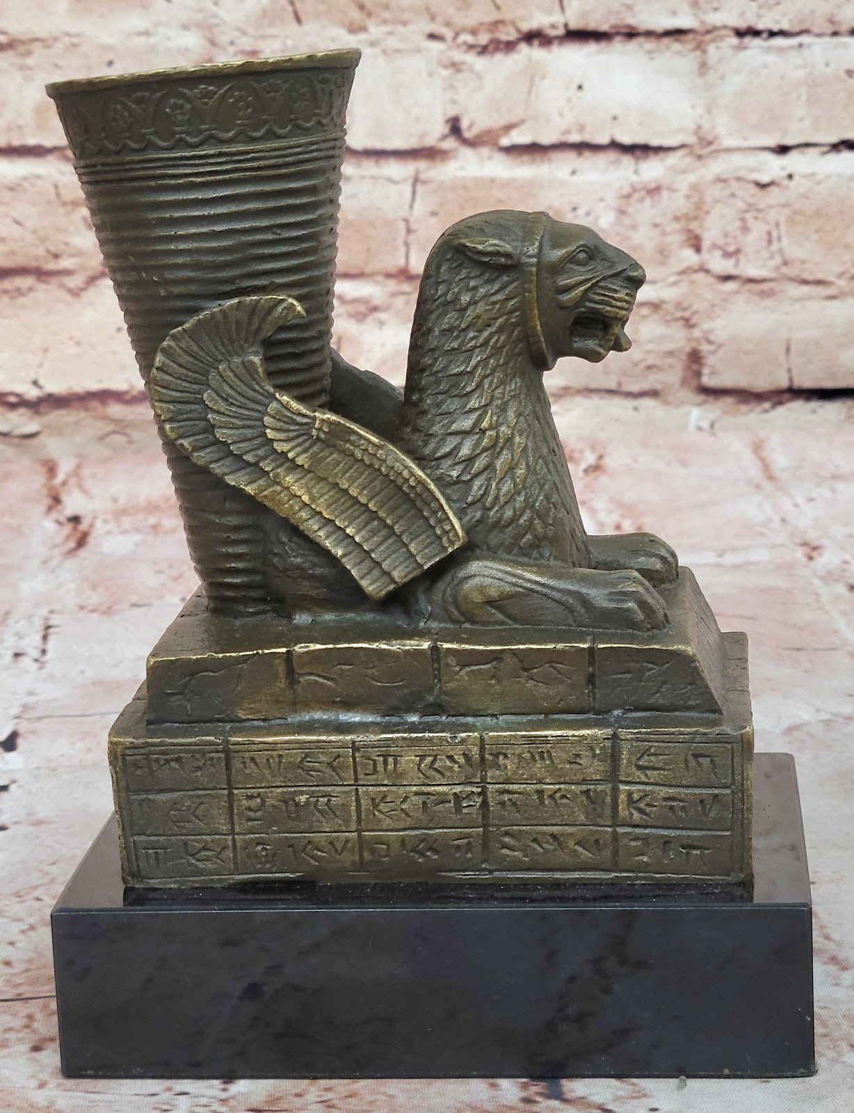 Signed Original Artwork Ornament Persepolis Statue model Candlestick Bronze Decor