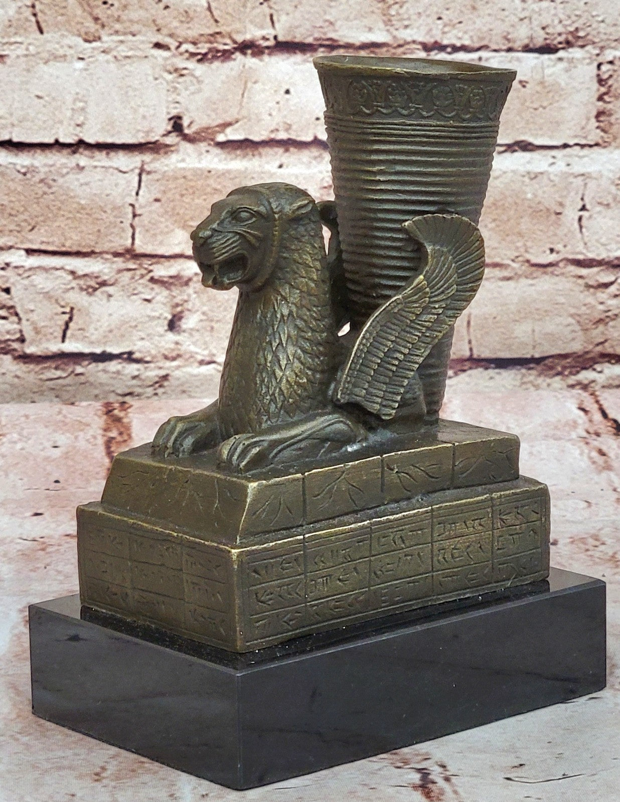 Signed Original Artwork Ornament Persepolis Statue model Candlestick Bronze Decor